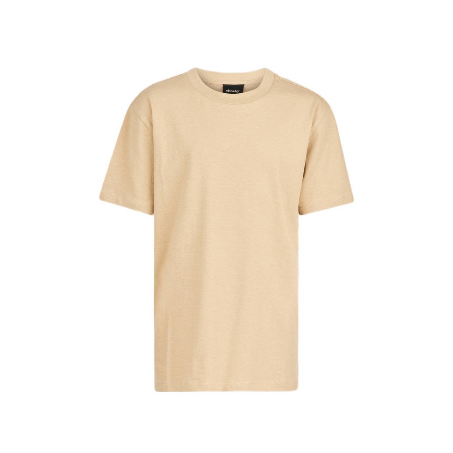 Shoeby T-shirt zand Beige Jongens Katoen Ronde hals Effen 134 140