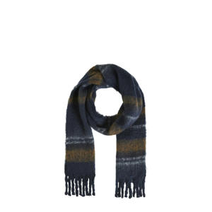 sjaal met franjes VISIERRA donkerblauw
