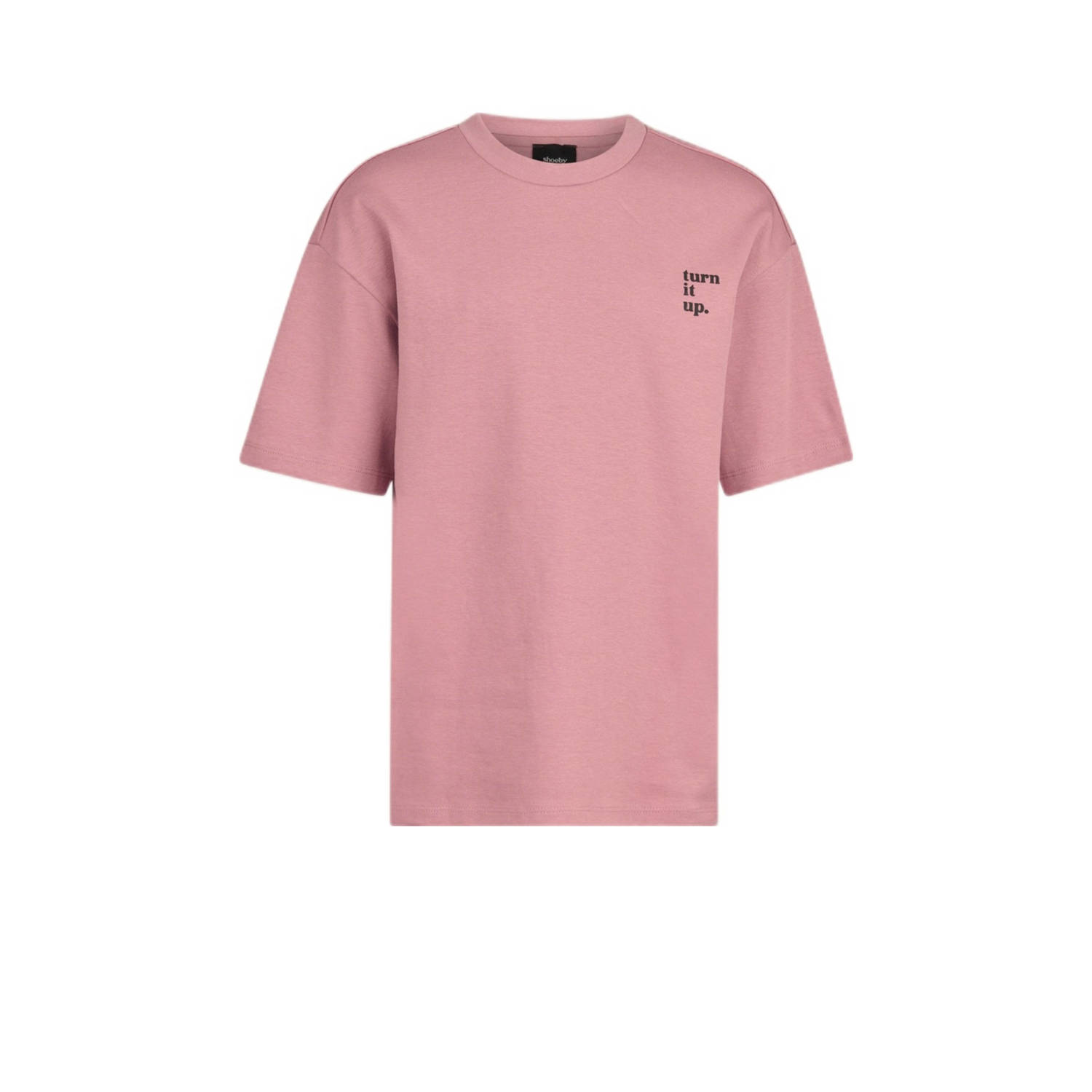 Shoeby T-shirt oudroze Jongens Katoen Ronde hals Effen 146 152