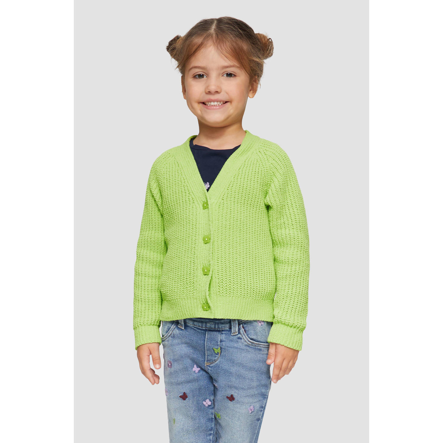S.Oliver vest groen Meisjes Katoen Ronde hals Effen 116 122