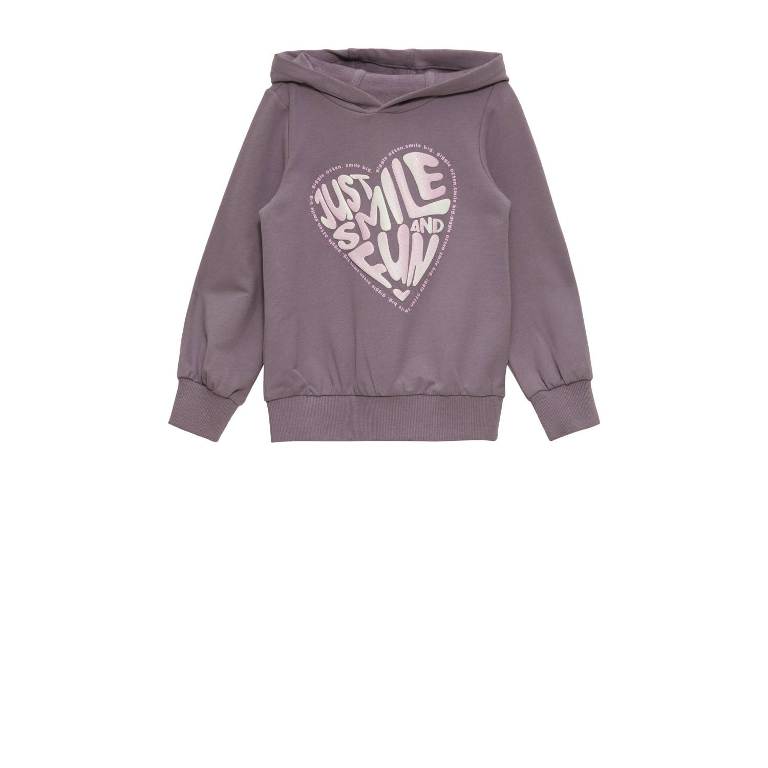 S.Oliver hoodie met printopdruk lila