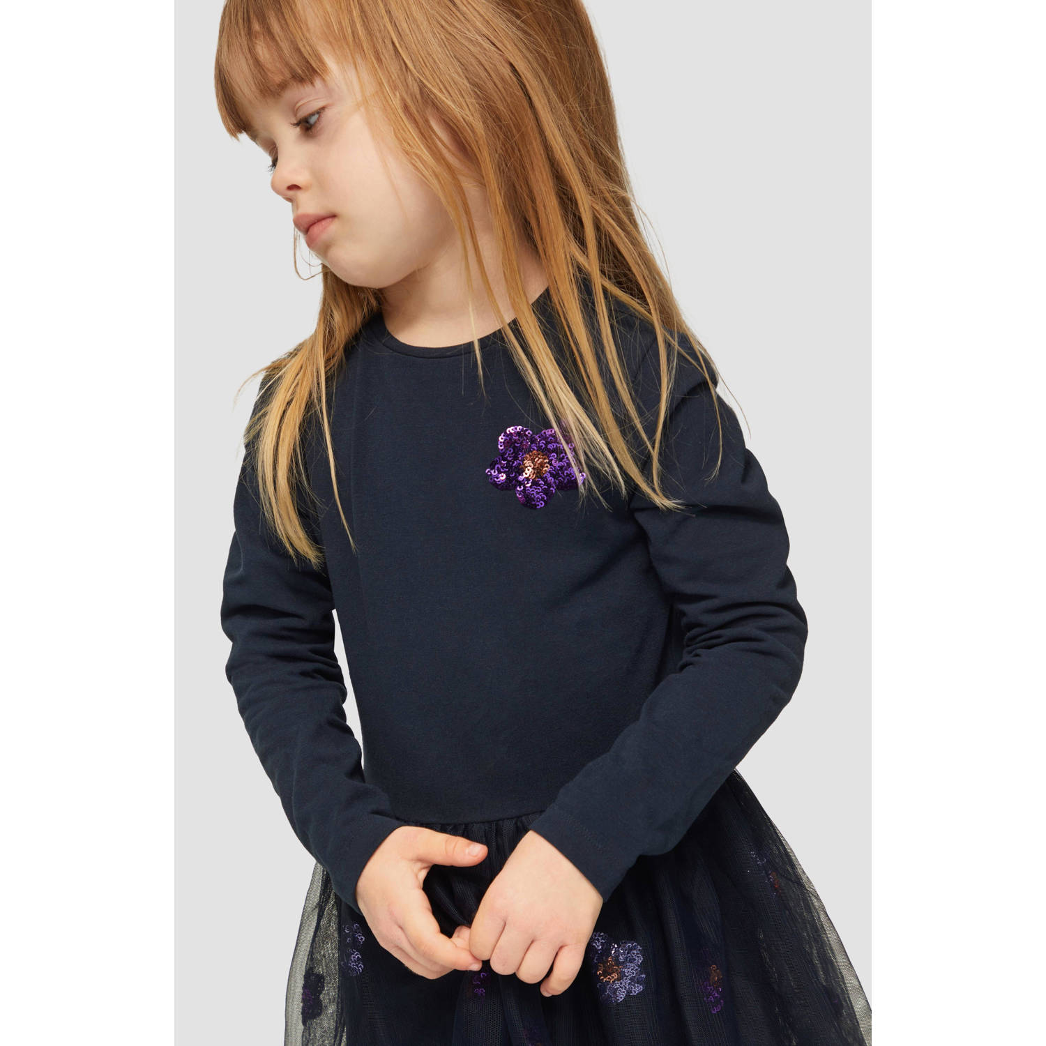 s.Oliver jurk met printopdruk donkerblauw