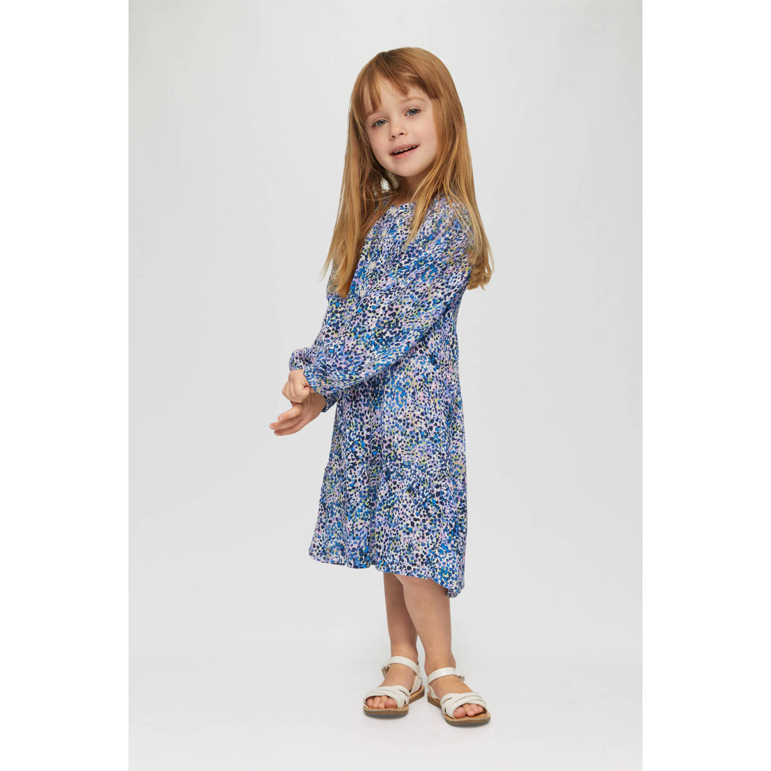 s.Oliver jurk met all over print blauw roze