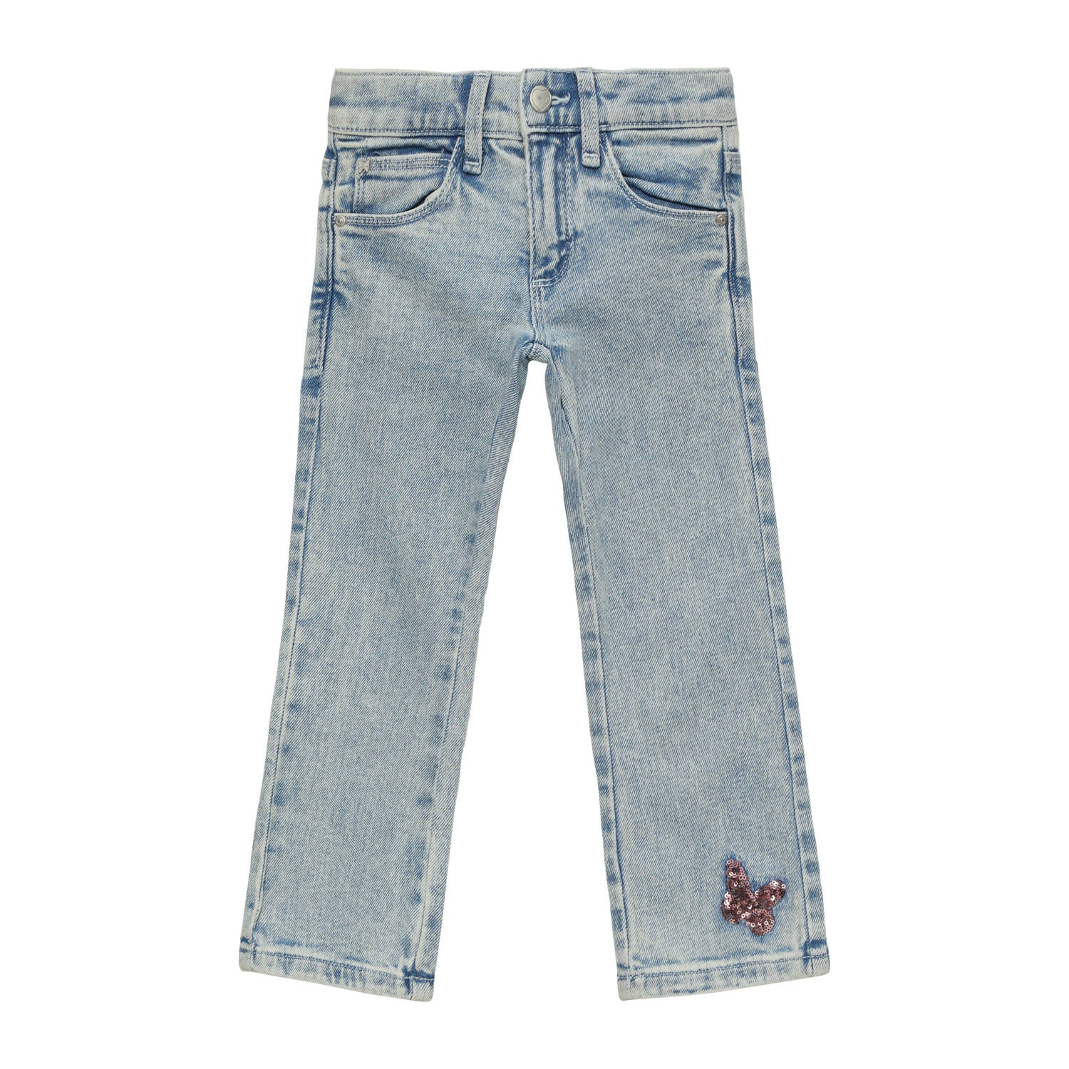 S.Oliver wide leg jeans met printopdruk light blue denim