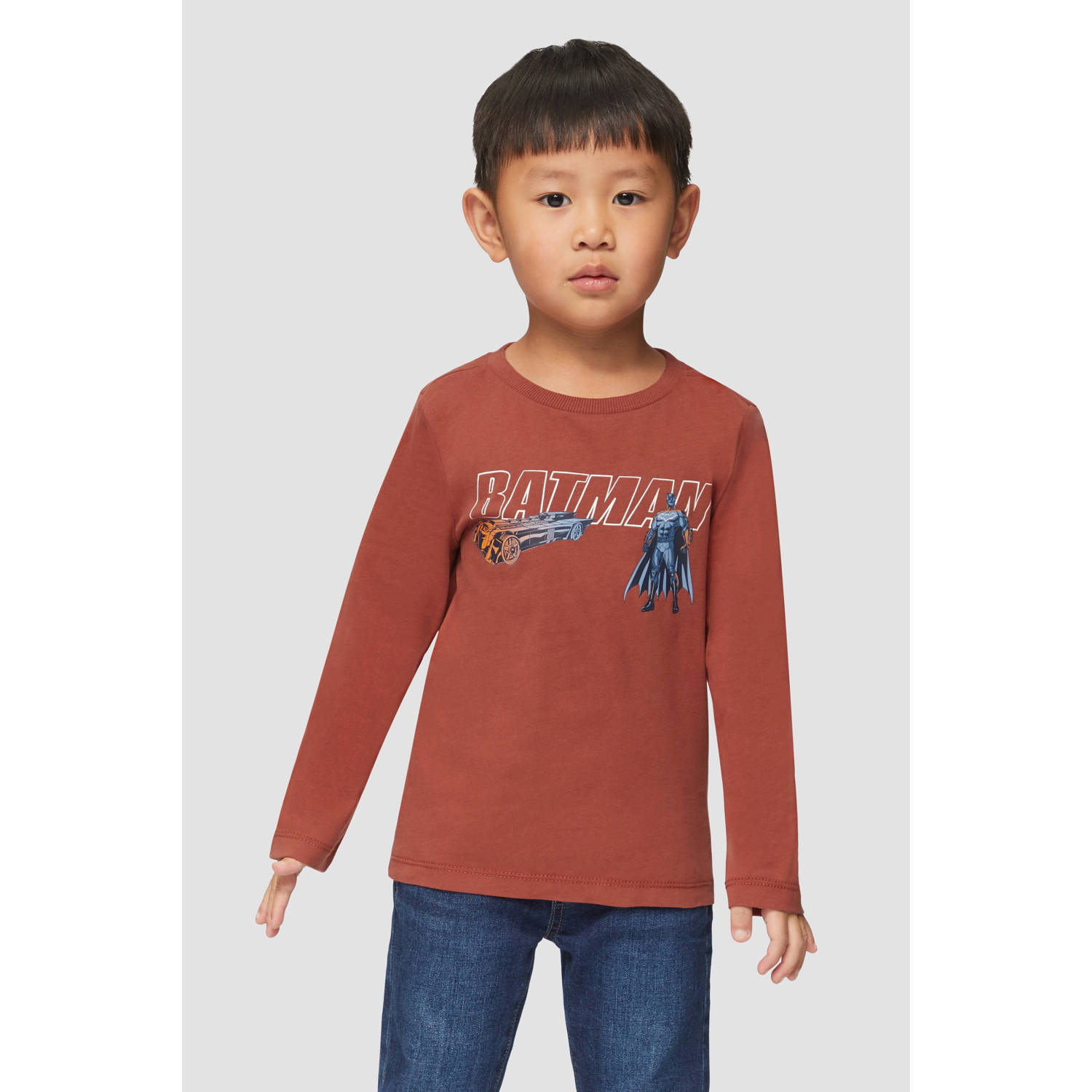 s.Oliver longsleeve met printopdruk donkerrood
