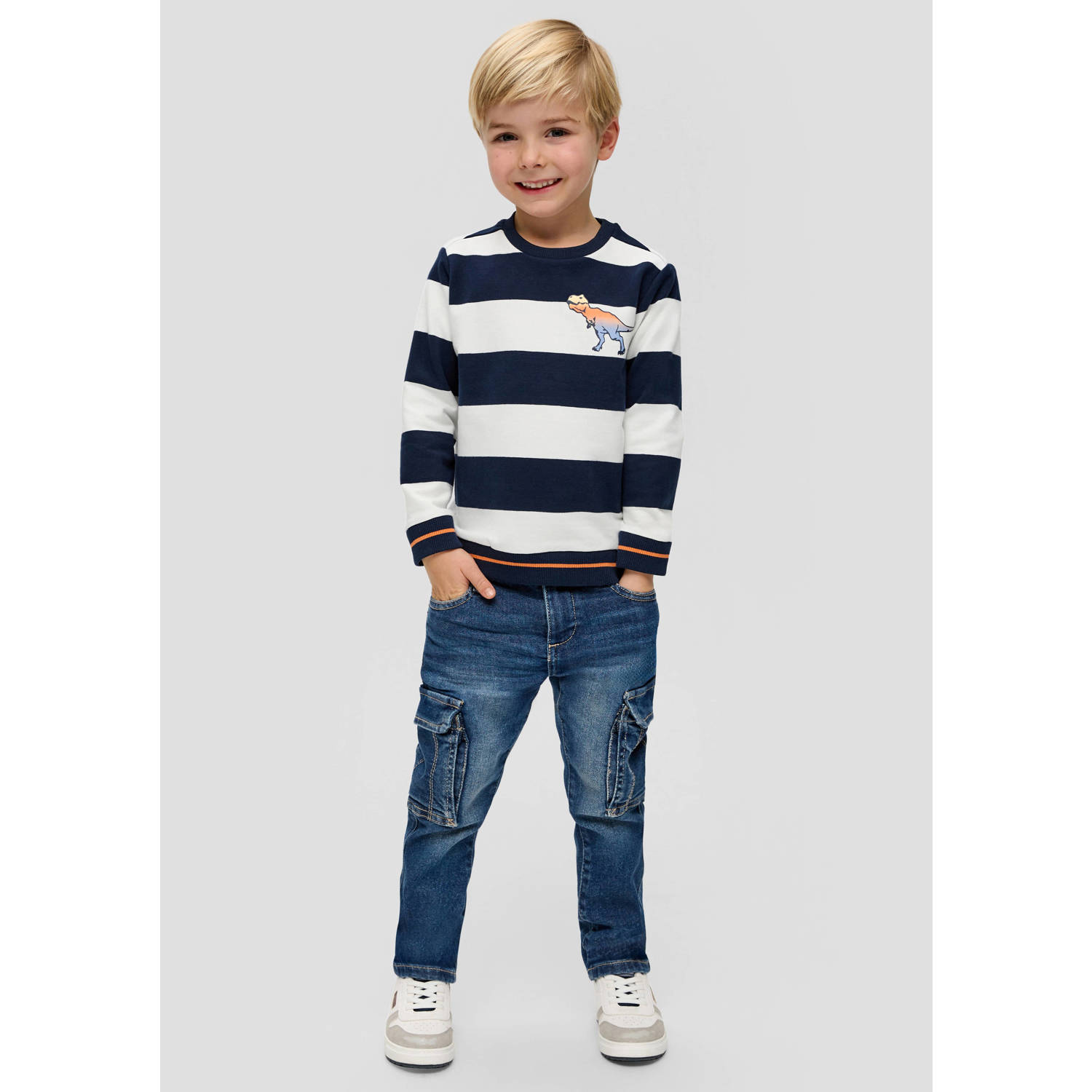 s.Oliver gestreepte sweater ecru