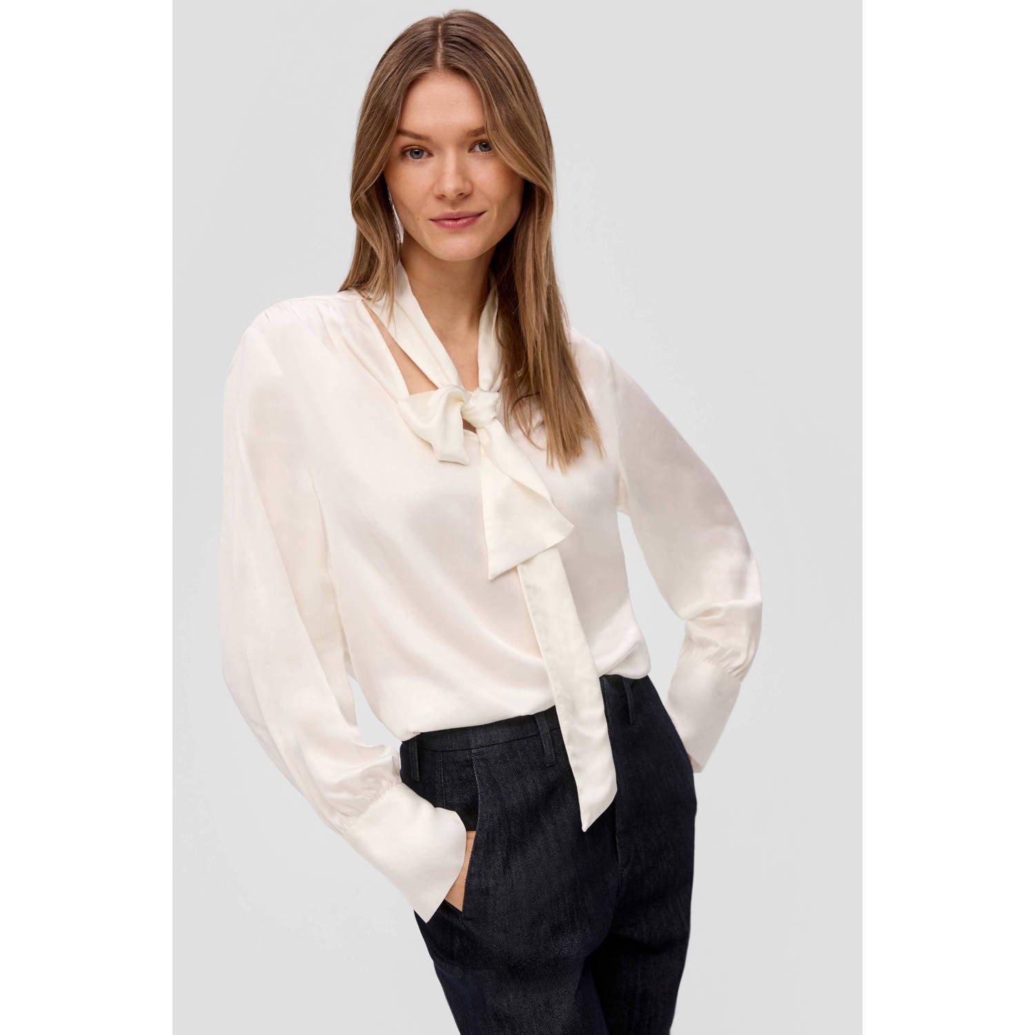 S.Oliver BLACK LABEL Blouse met lange mouwen en V-hals