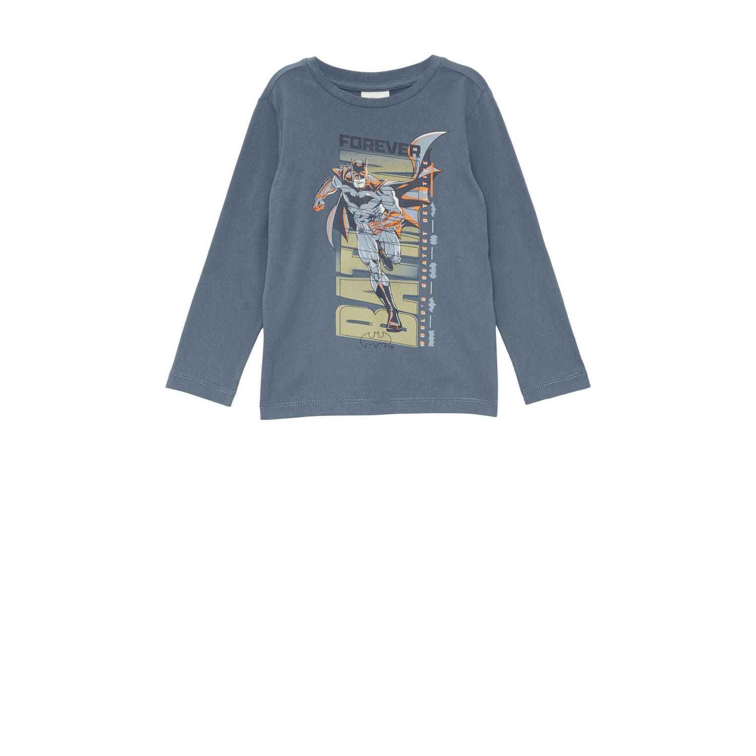 S.Oliver longsleeve met printopdruk blauw Jongens Katoen Ronde hals Printopdruk 116 122