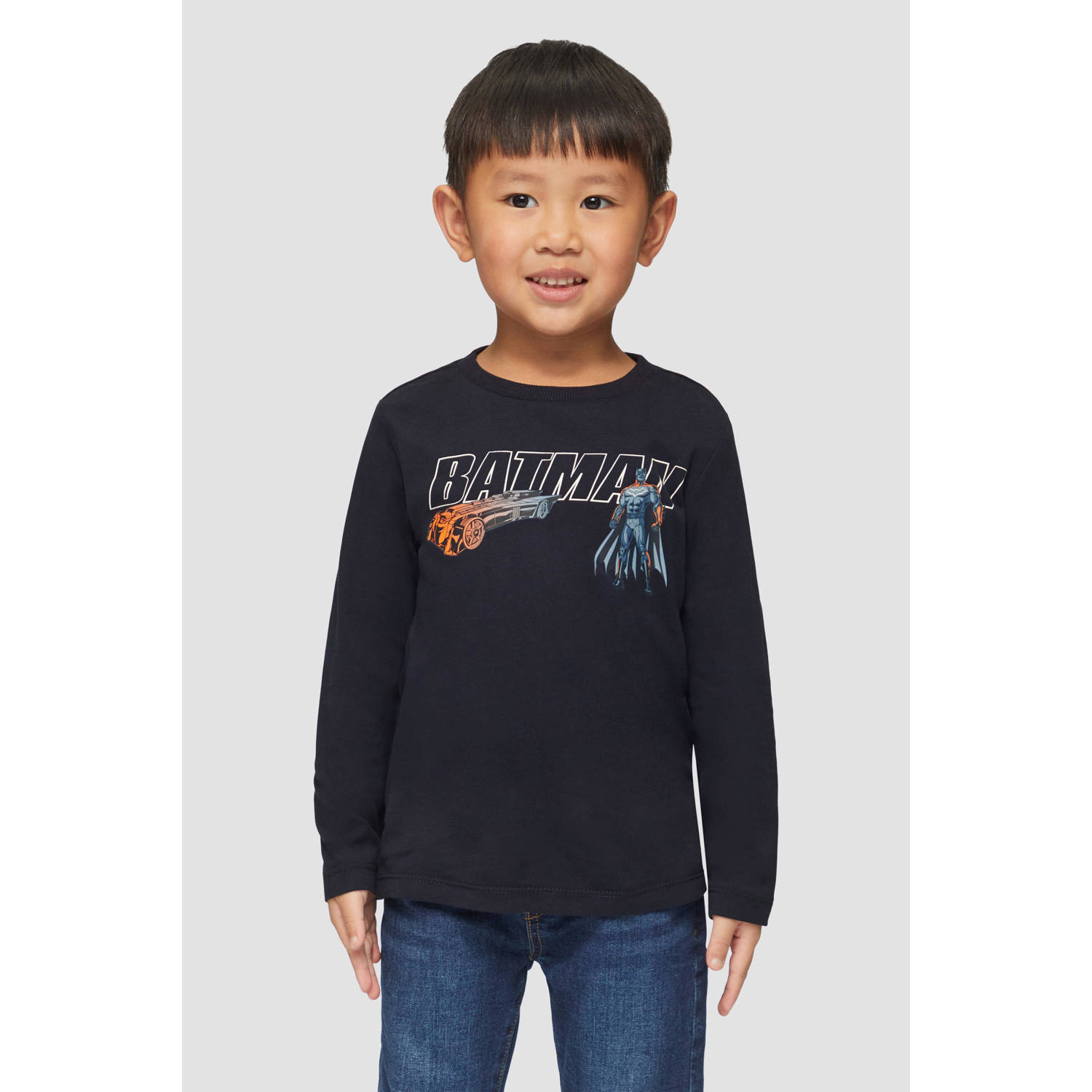 s.Oliver longsleeve met printopdruk donkerblauw