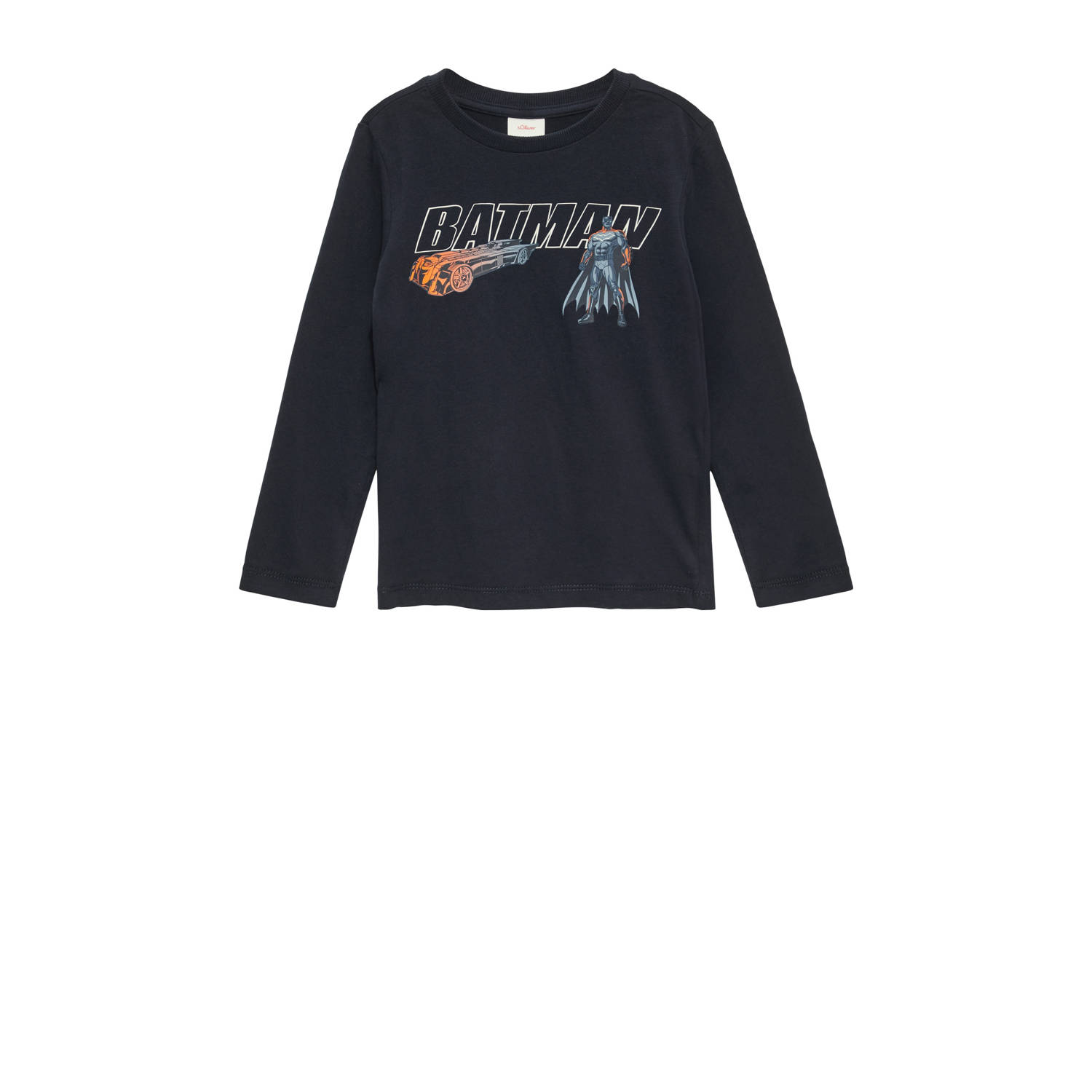 S.Oliver longsleeve met printopdruk donkerblauw Jongens Katoen Ronde hals 128 134