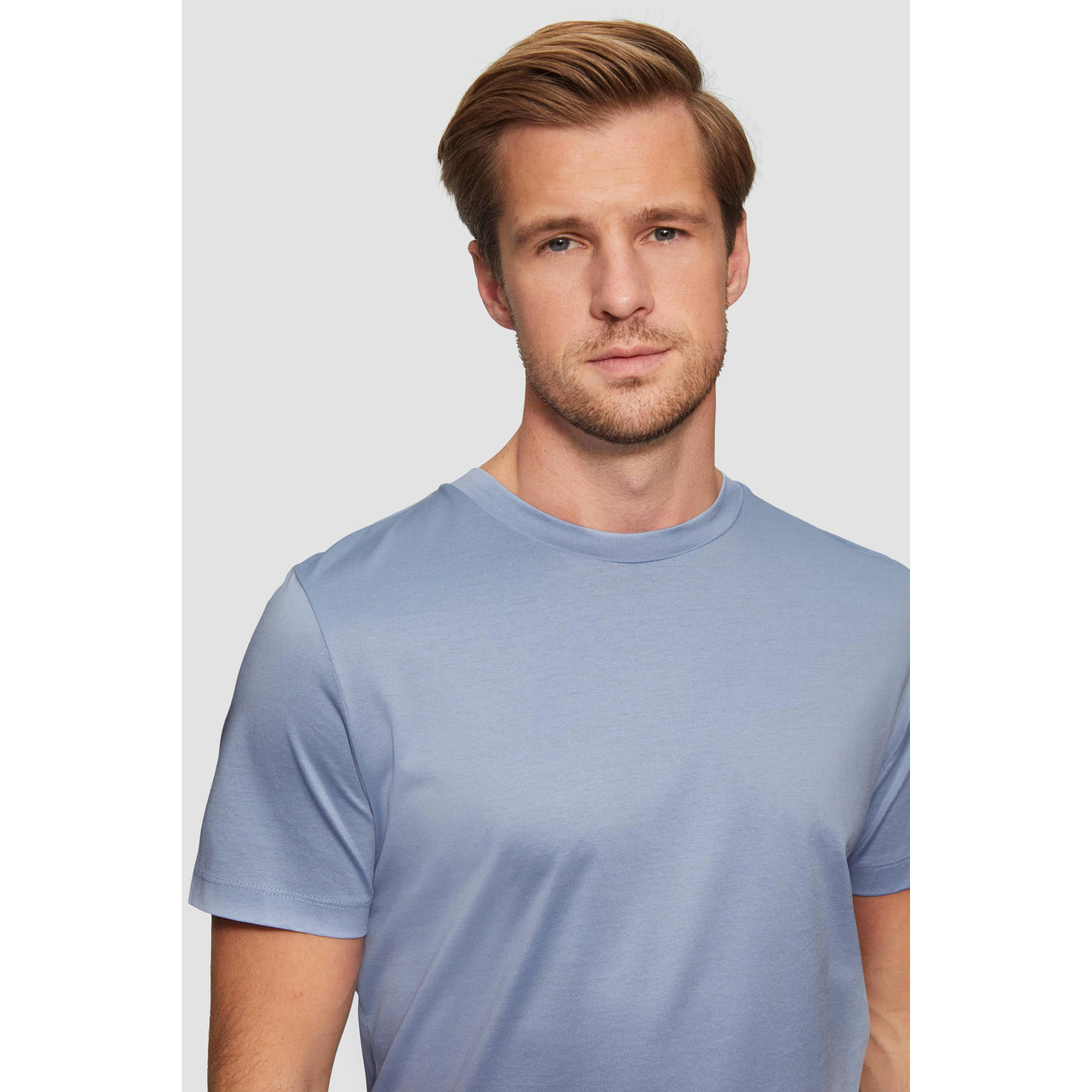 s.Oliver BLACK LABEL slim fit T-shirt lichtblauw
