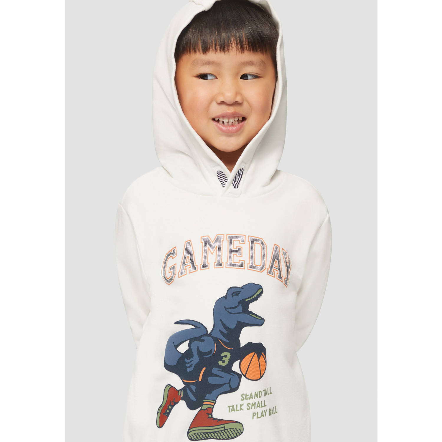 s.Oliver hoodie met printopdruk wit