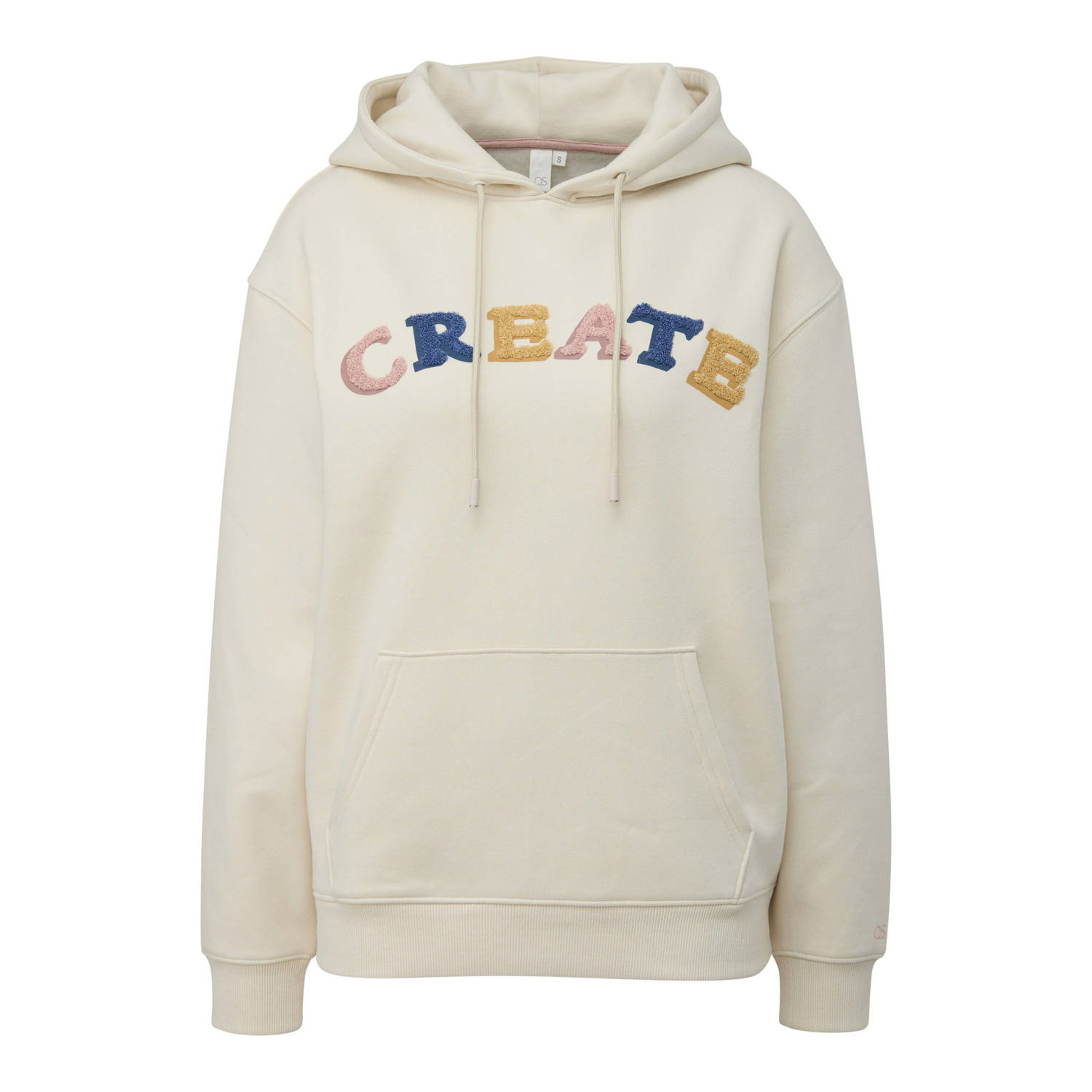 Q S by s.Oliver hoodie met printopdruk ecru