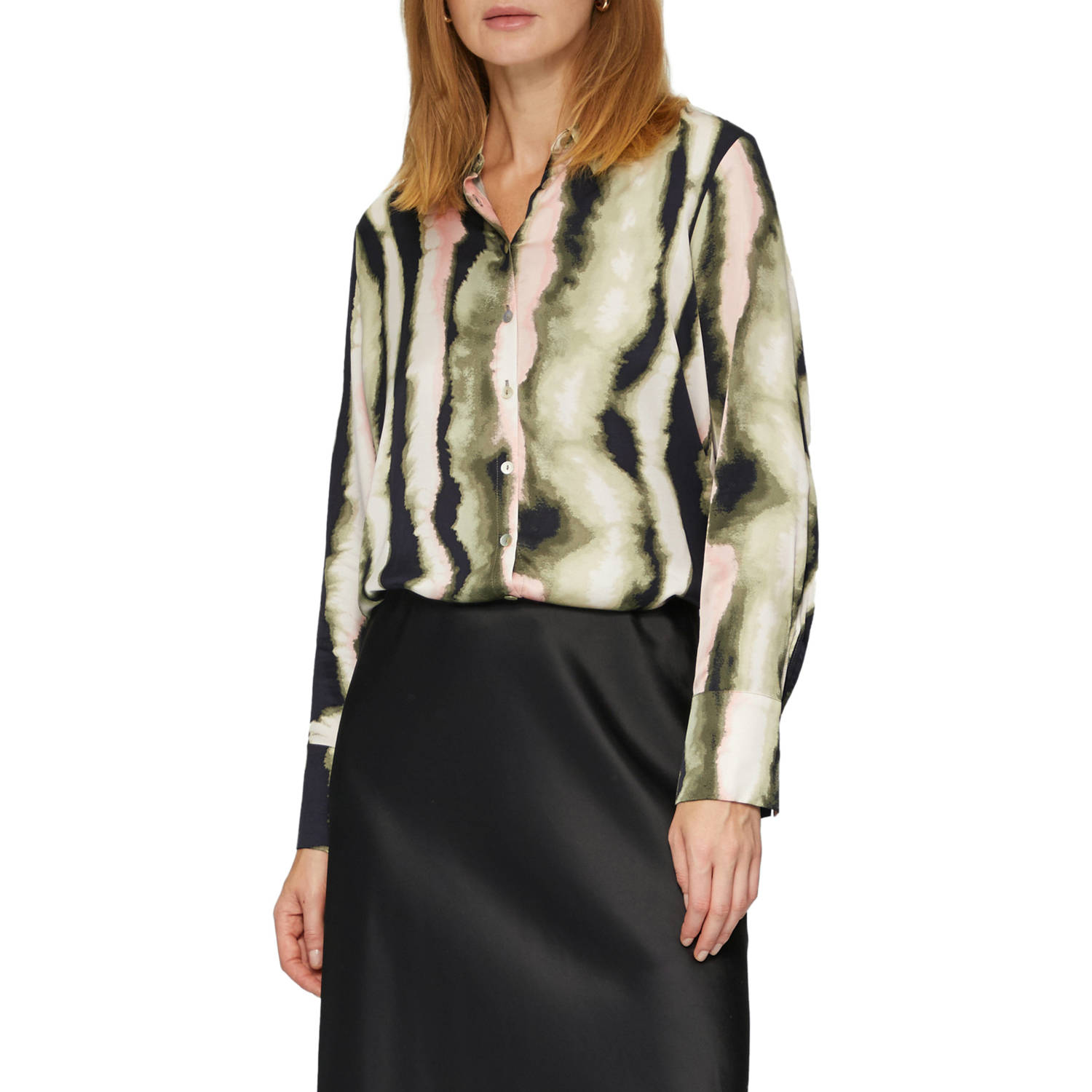 S.Oliver BLACK LABEL Regular fit blouse met lange mouwen en all-over motief