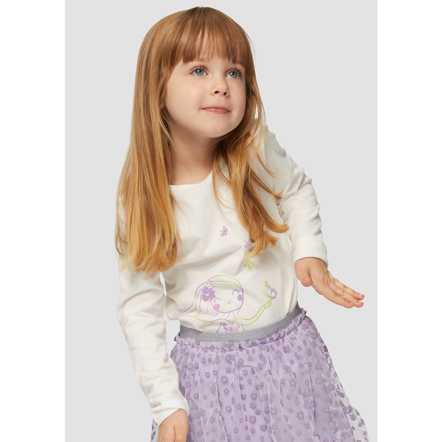s.Oliver longsleeve met printopdruk wit