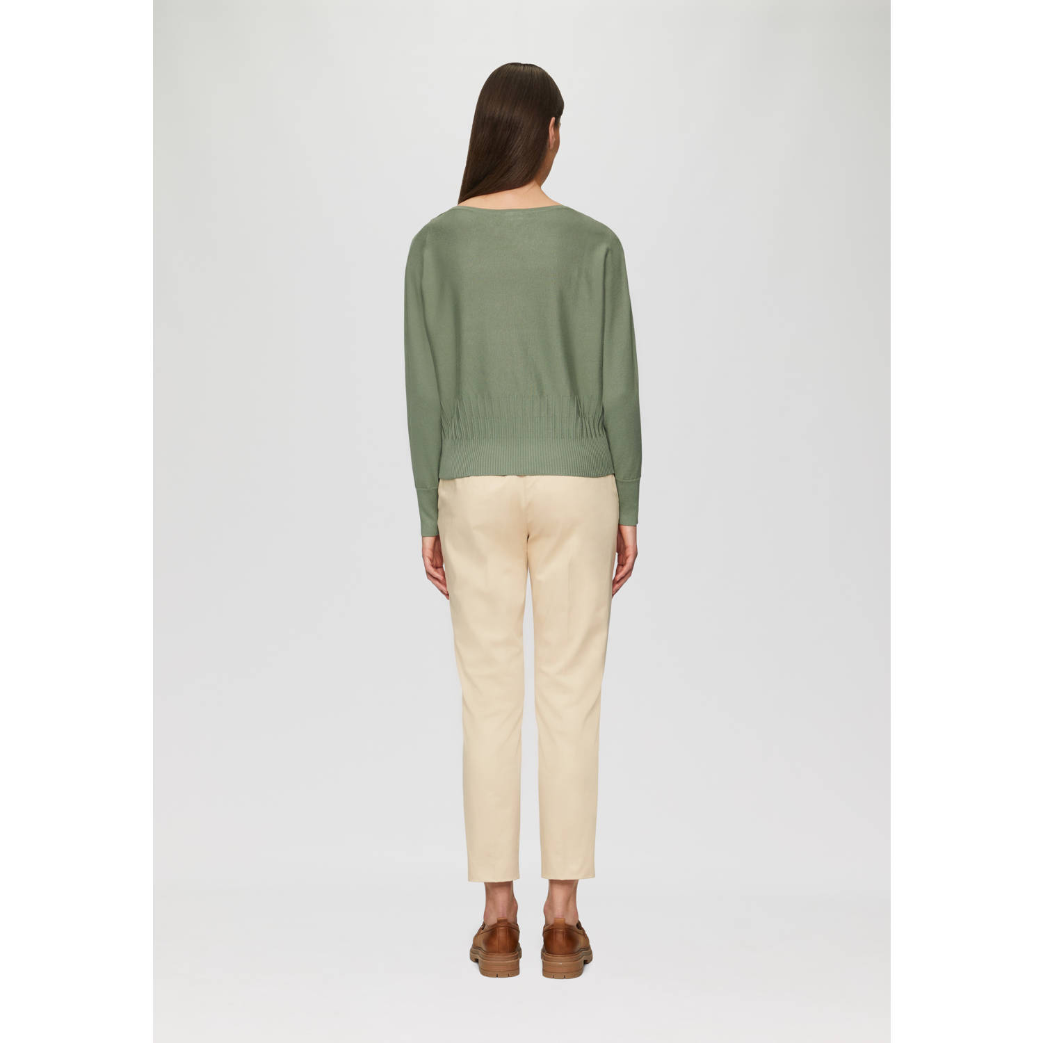s.Oliver BLACK LABEL trui met textuur groen