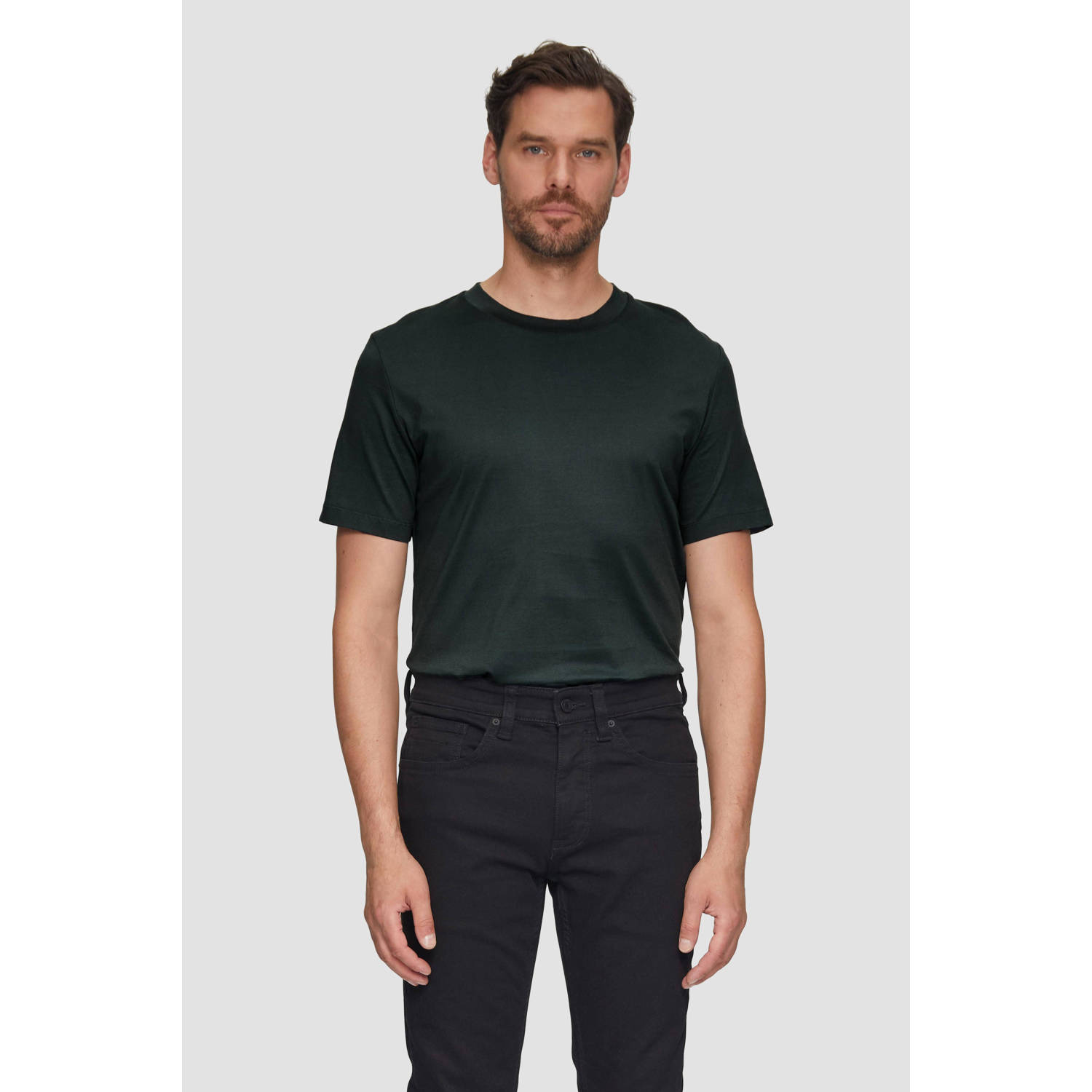 S.Oliver BLACK LABEL slim fit T-shirt donkergroen