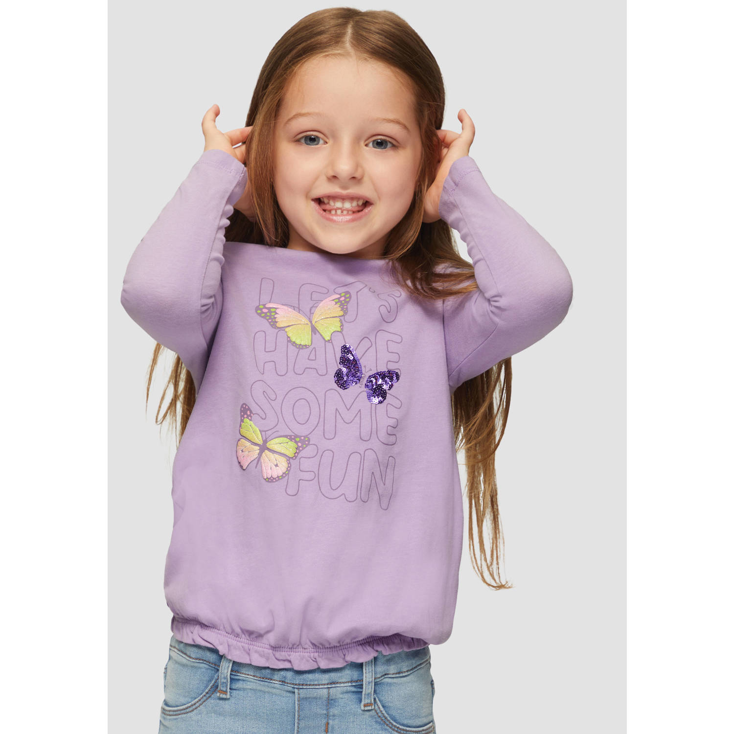 S.Oliver longsleeve met printopdruk lila