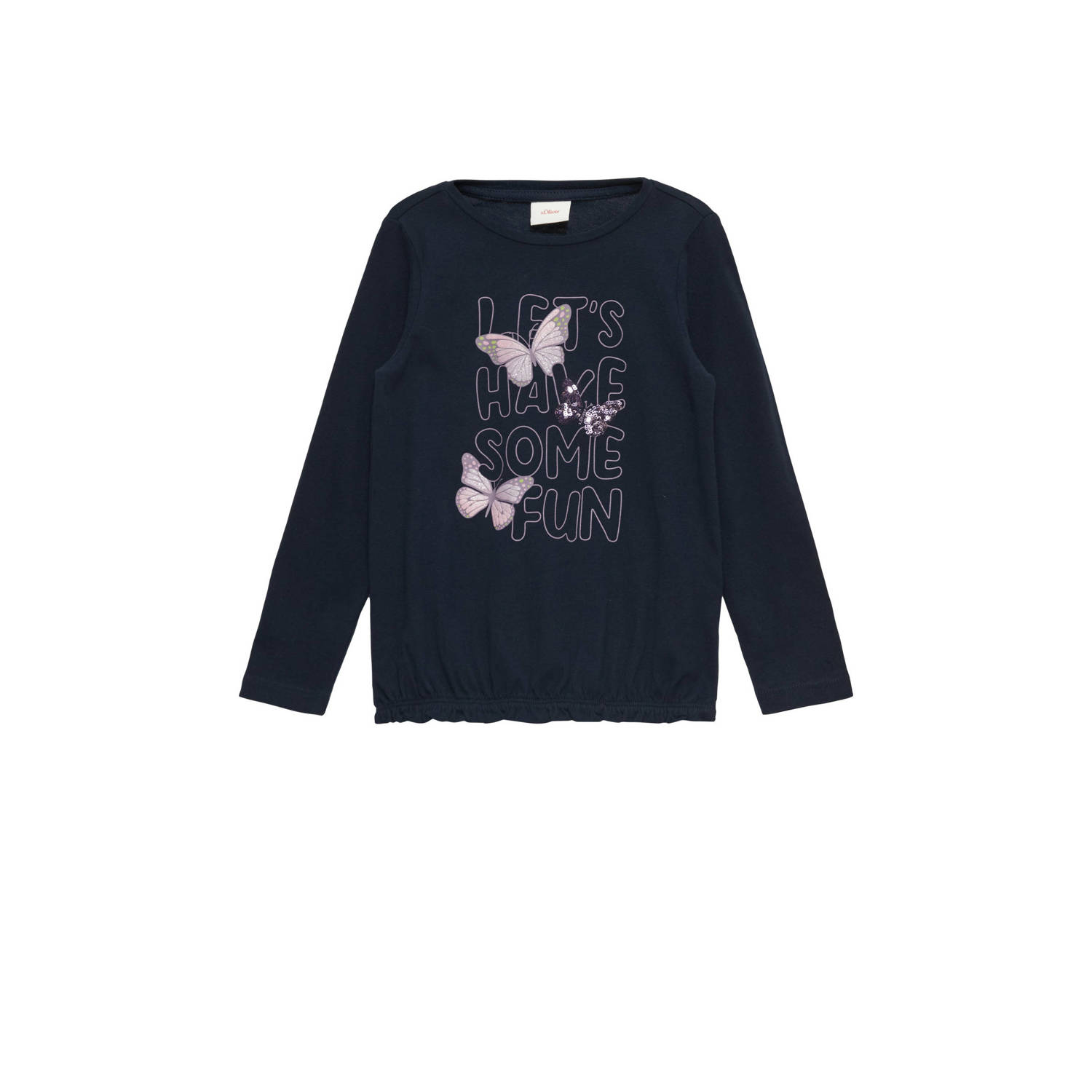 S.Oliver longsleeve met printopdruk donkerblauw