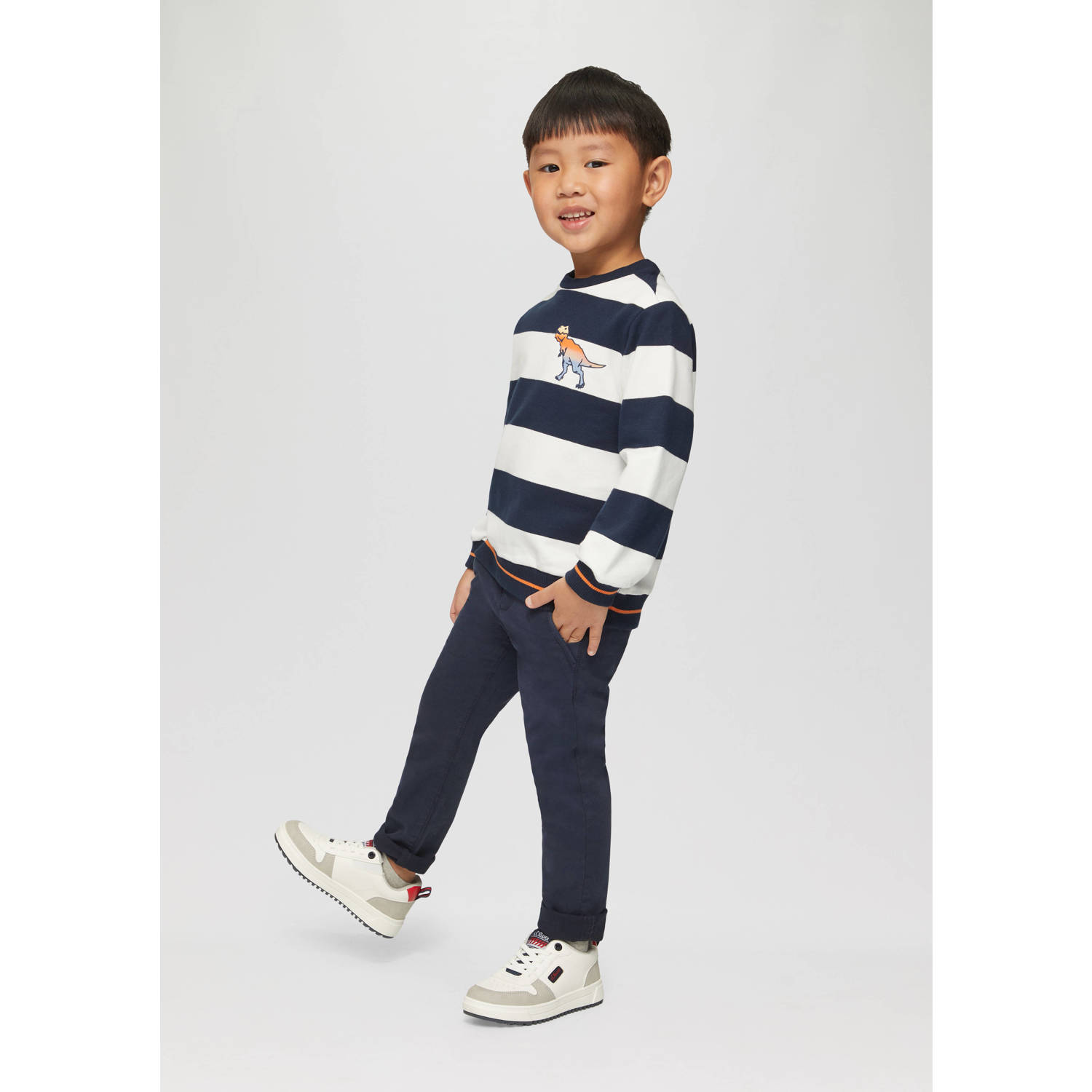 s.Oliver regular fit broek donkerblauw