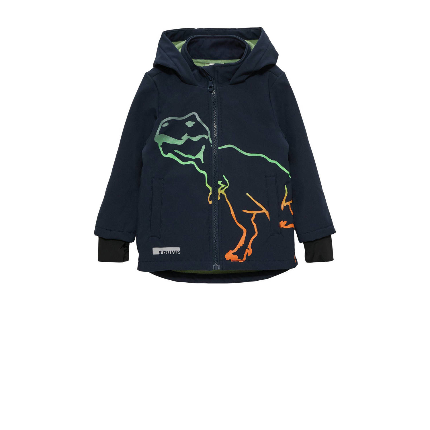 s.Oliver softshell jas met printopdruk marine