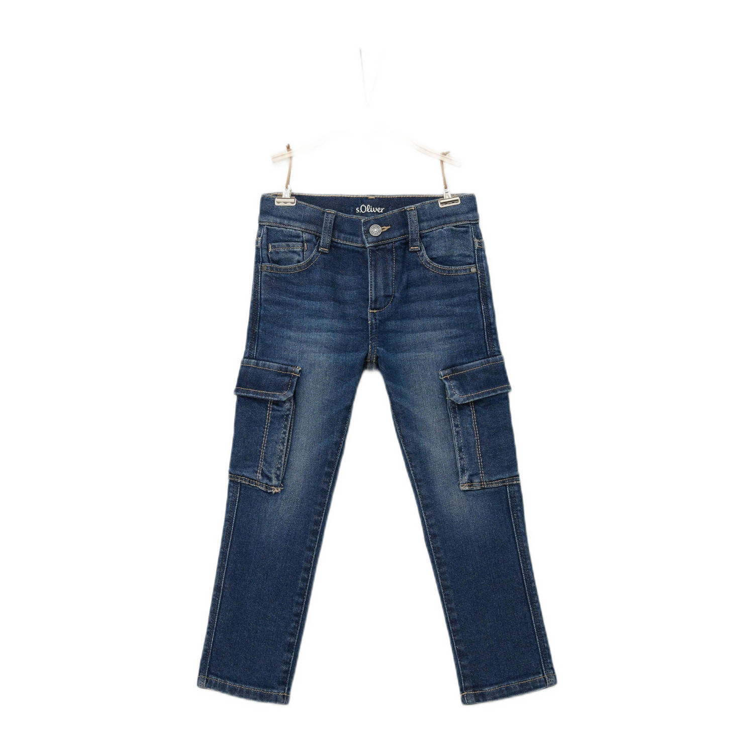 S.Oliver RED LABEL Straight fit jeans van katoenmix met cargozakken model 'PELLE'