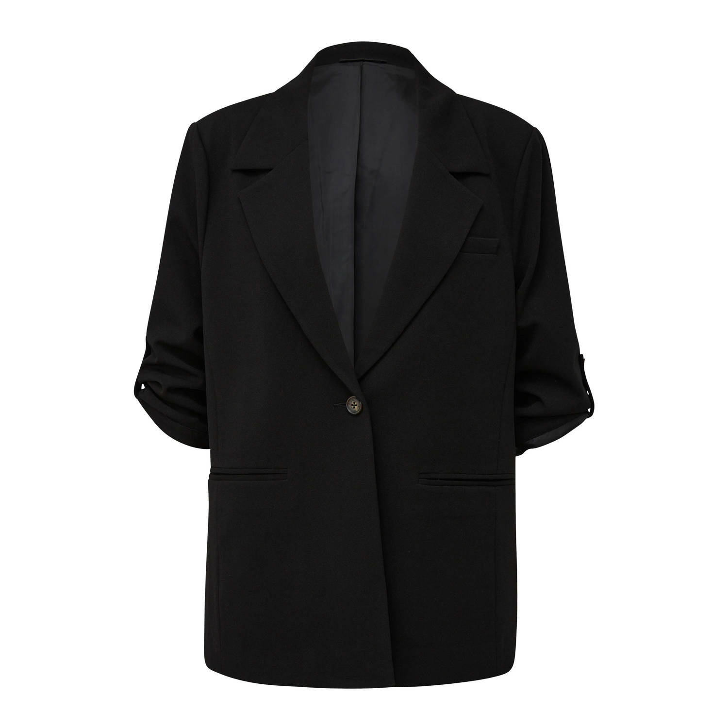 Q S by s.Oliver rechtvallende blazer zwart
