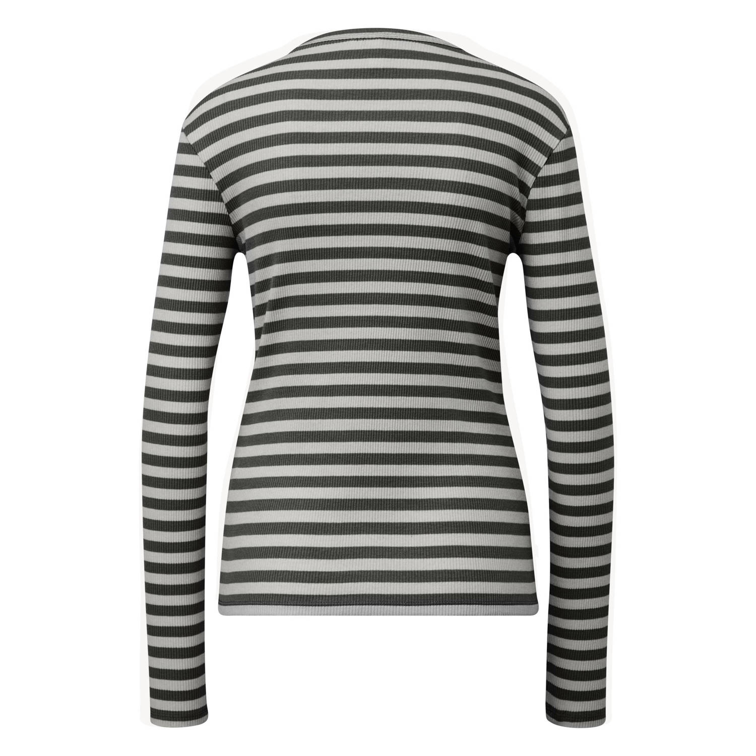 Q S by s.Oliver gestreepte longsleeve grijs ecru