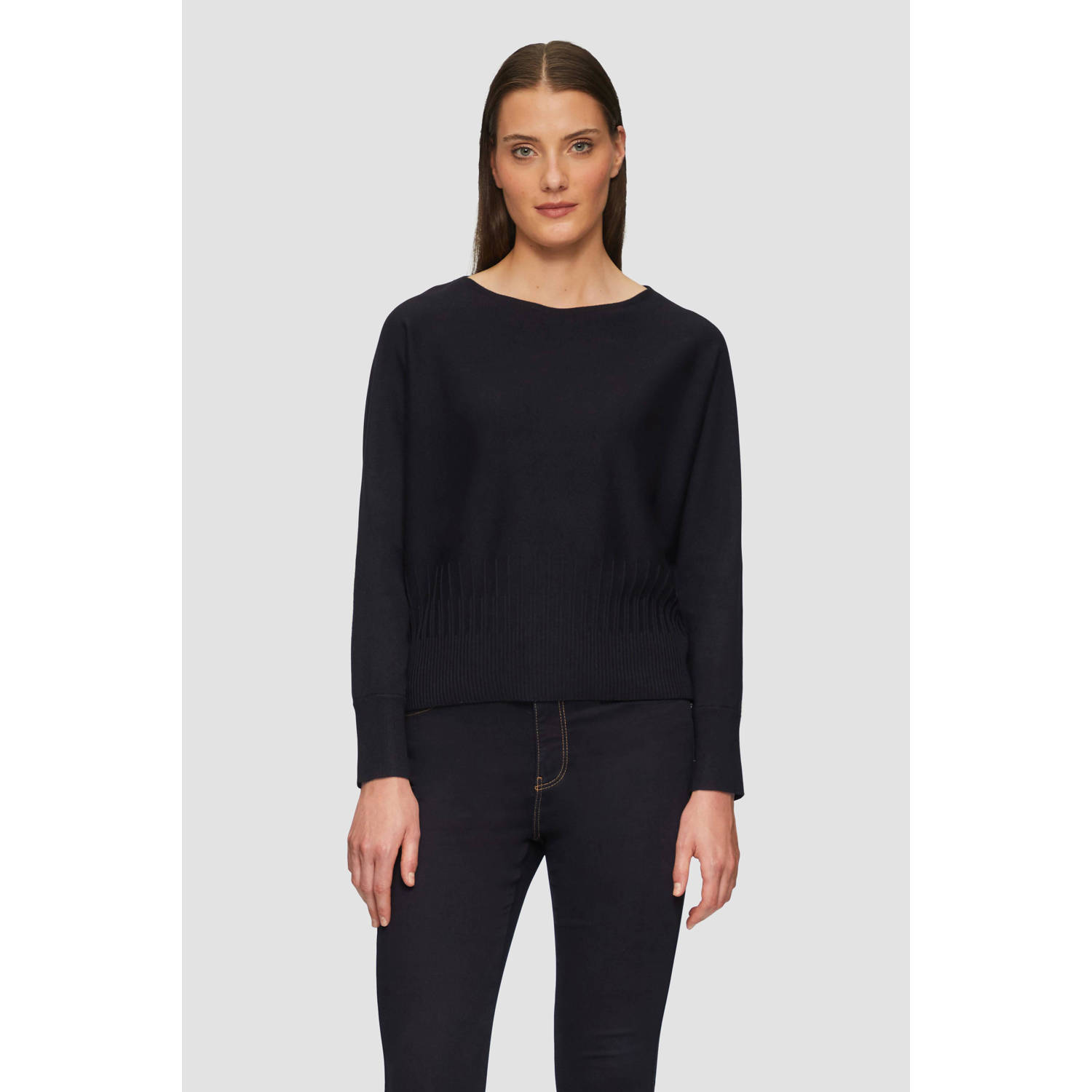 S.Oliver BLACK LABEL Gebreide trui met structuurpatroon aan de zoom