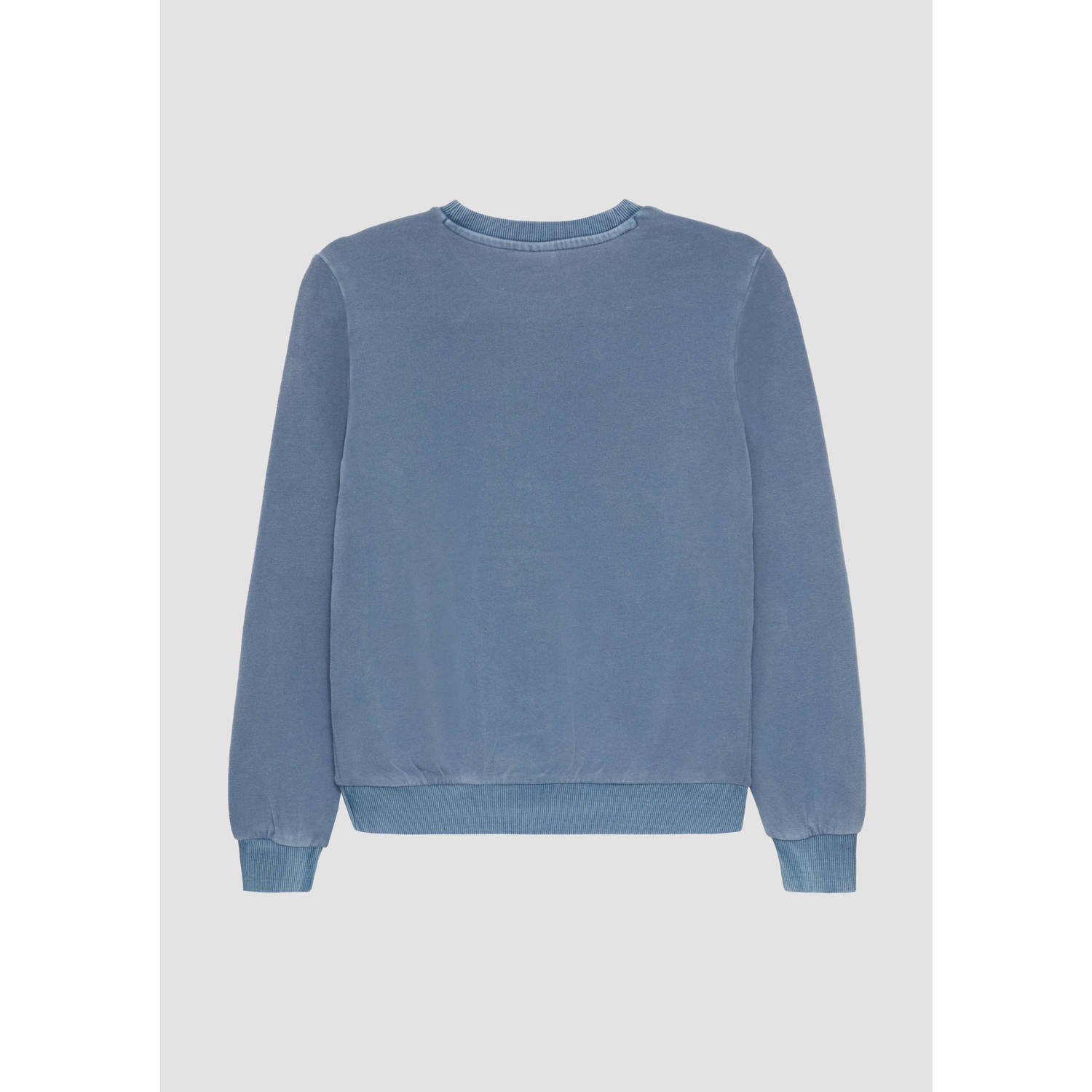 s.Oliver sweater met printopdruk blauw wit oranje