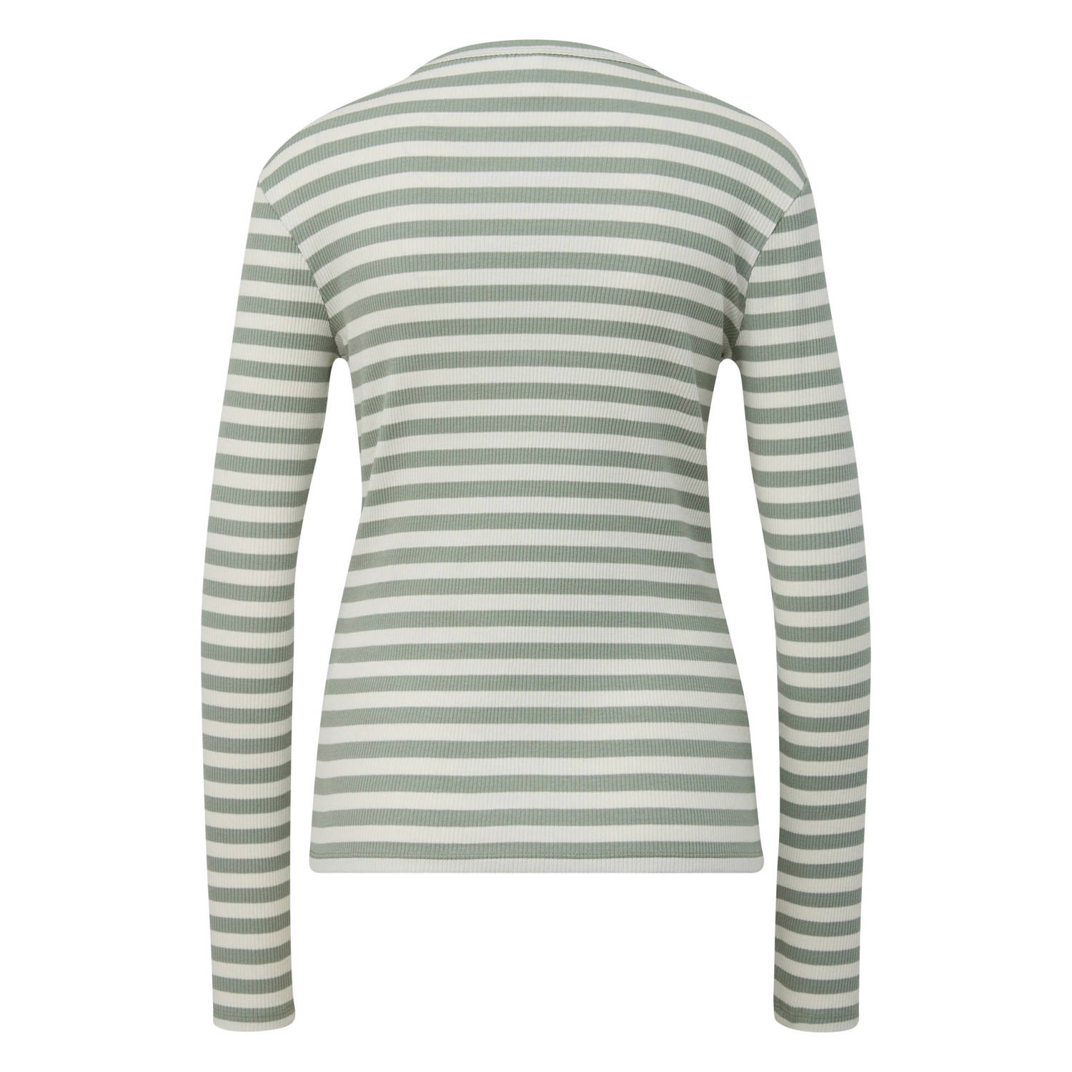 Q S by s.Oliver gestreepte longsleeve lichtgroen ecru