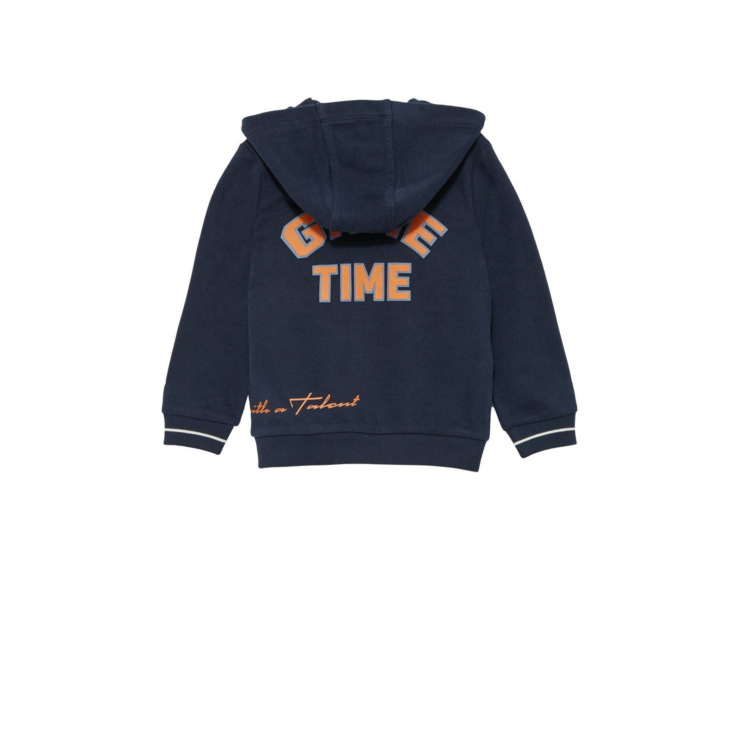 s.Oliver sweatvest met printopdruk donkerblauw