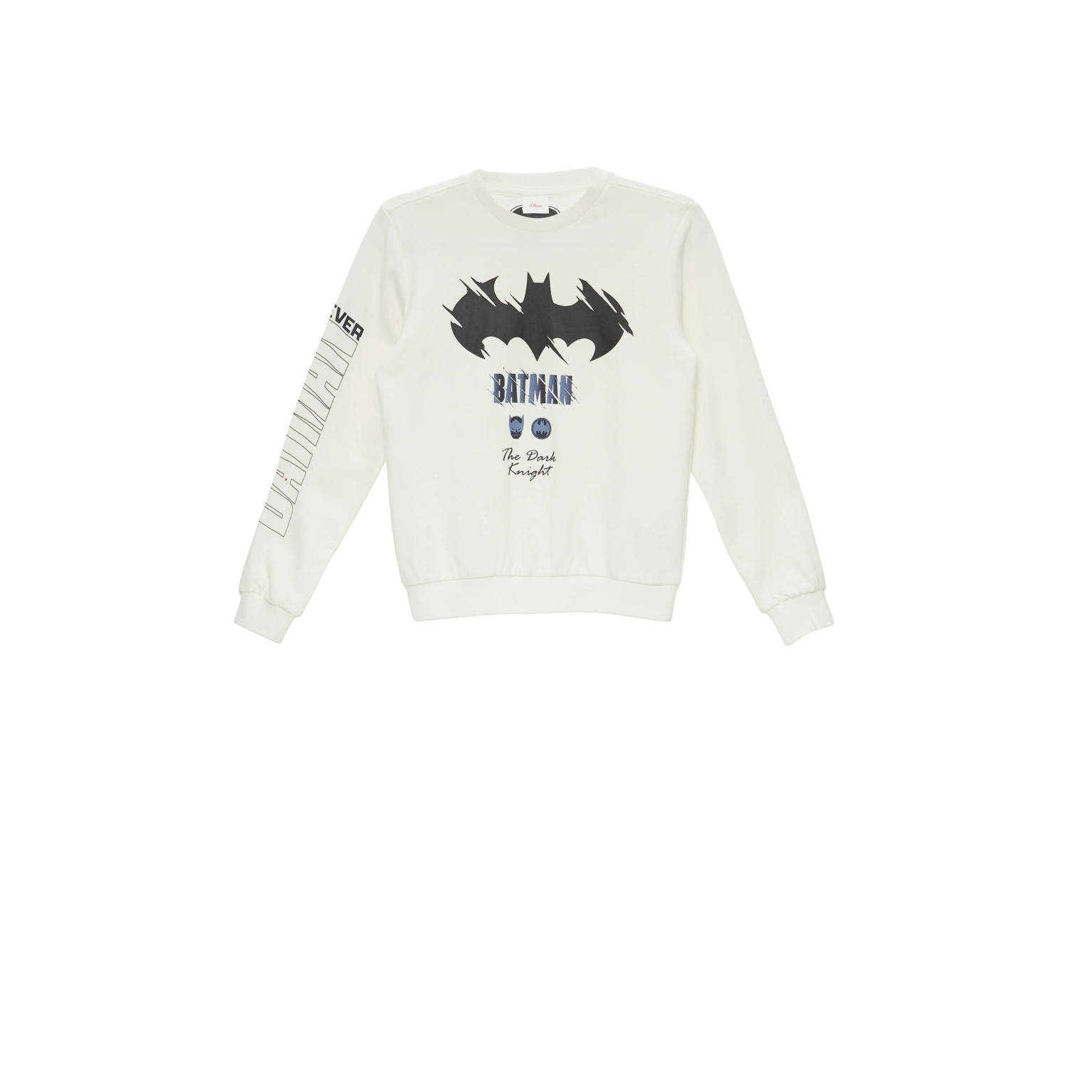 S.Oliver sweater met printopdruk ecru Jongens Katoen Ronde hals Printopdruk 134 140