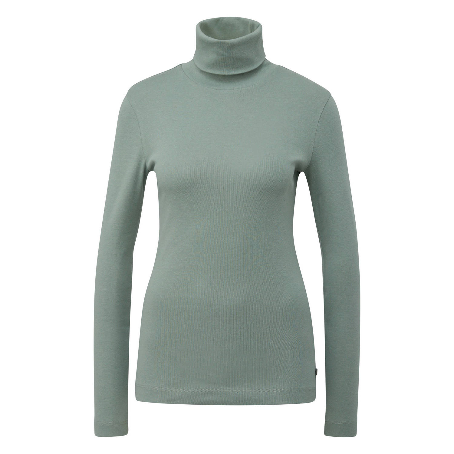 QS Shirt met lange mouwen en geribde ronde hals model 'Rolli'