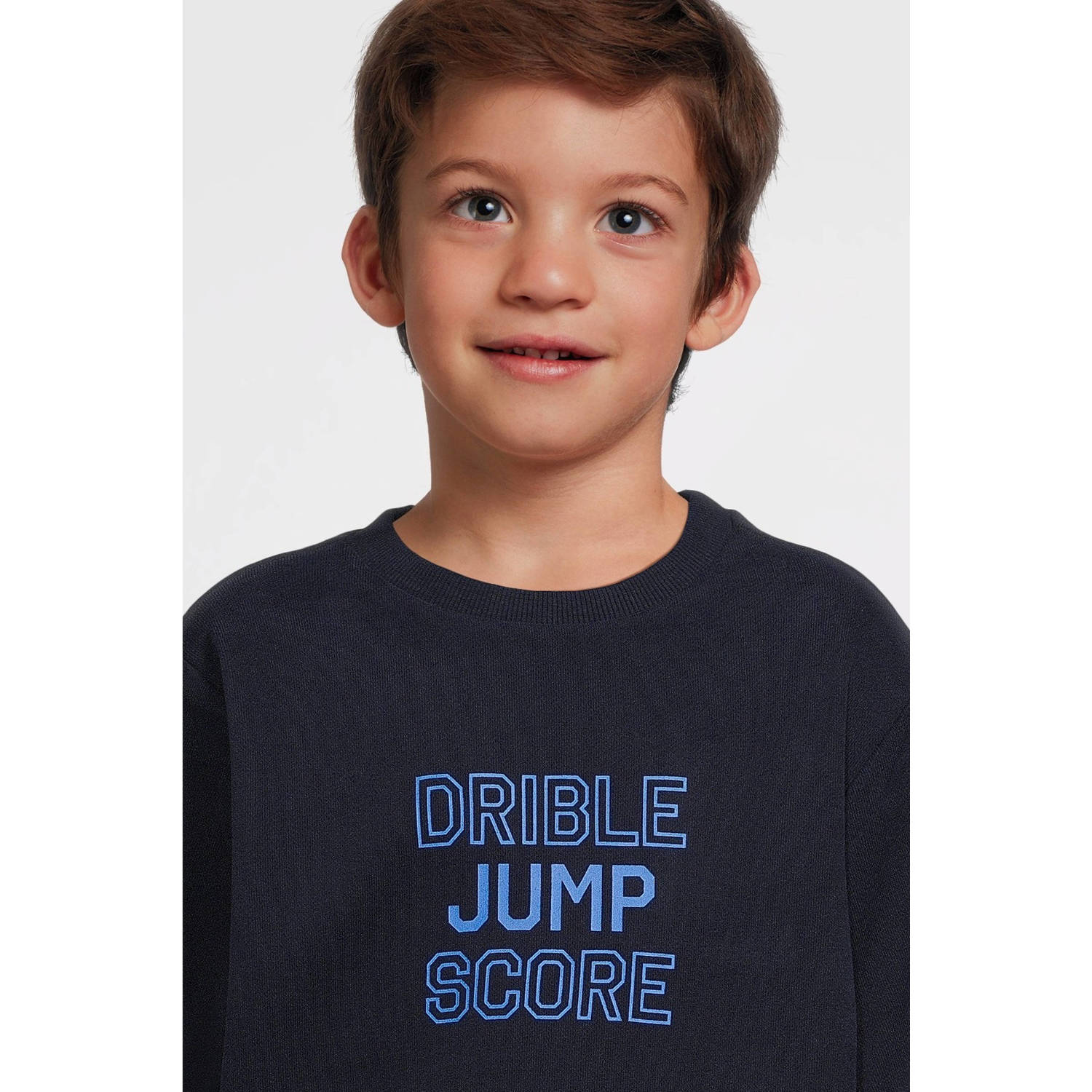 s.Oliver sweater met tekst marine