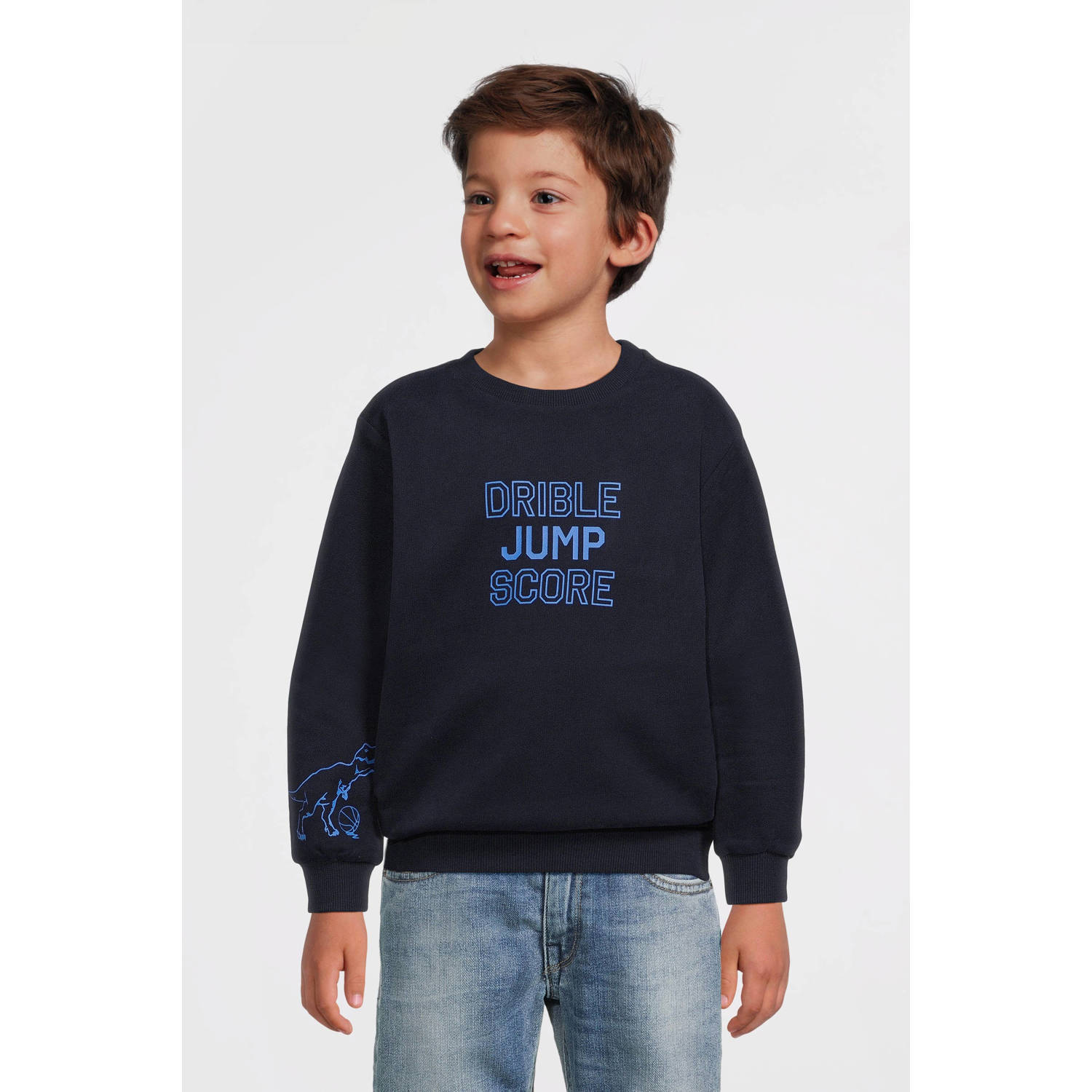 s.Oliver sweater met tekst marine