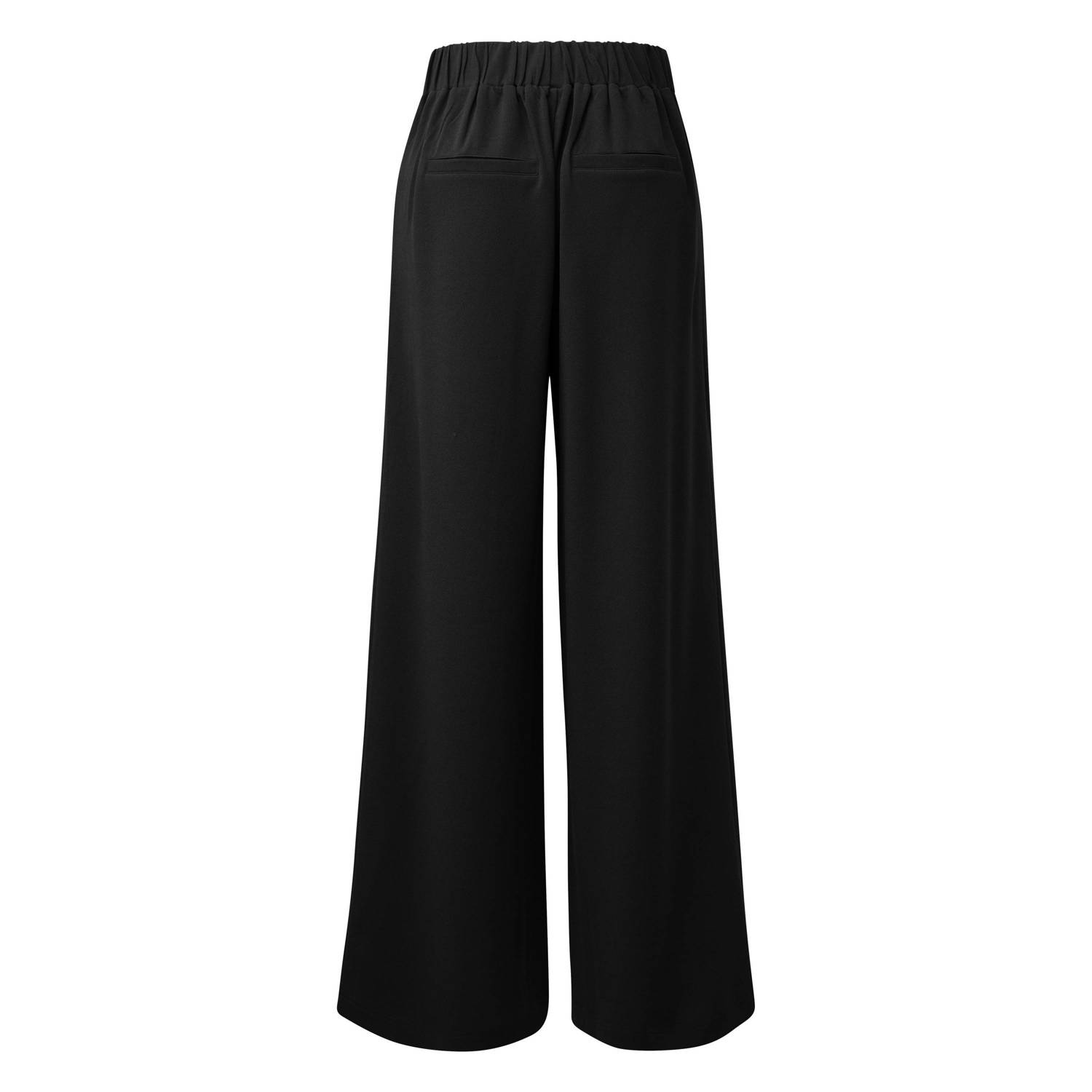 Q S by s.Oliver high waist wide leg broek zwart