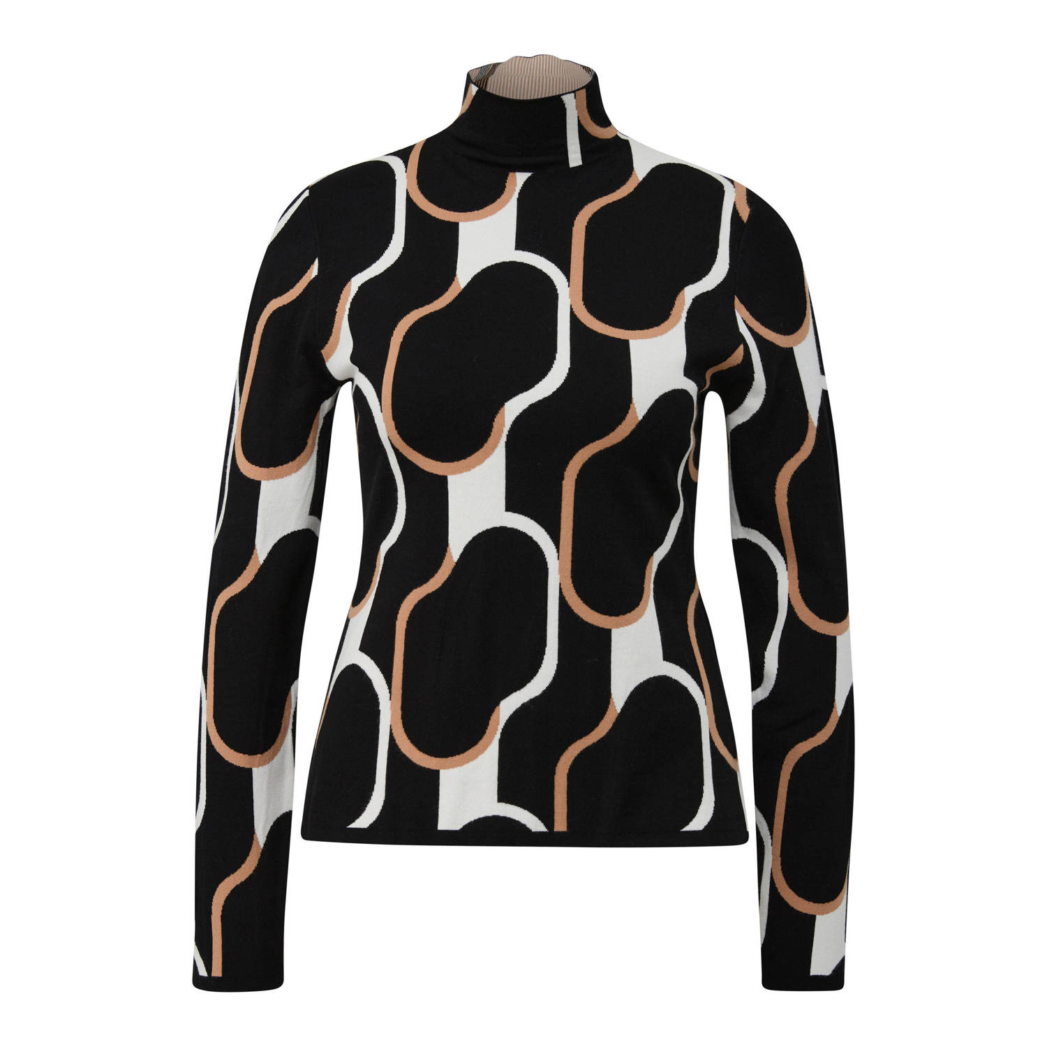 S.Oliver BLACK LABEL Slim fit gebreide pullover van viscosemix met jacquardpatroon