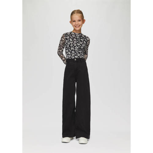 s.Oliver high waist wide leg jeans black denim SLIM afbeelding