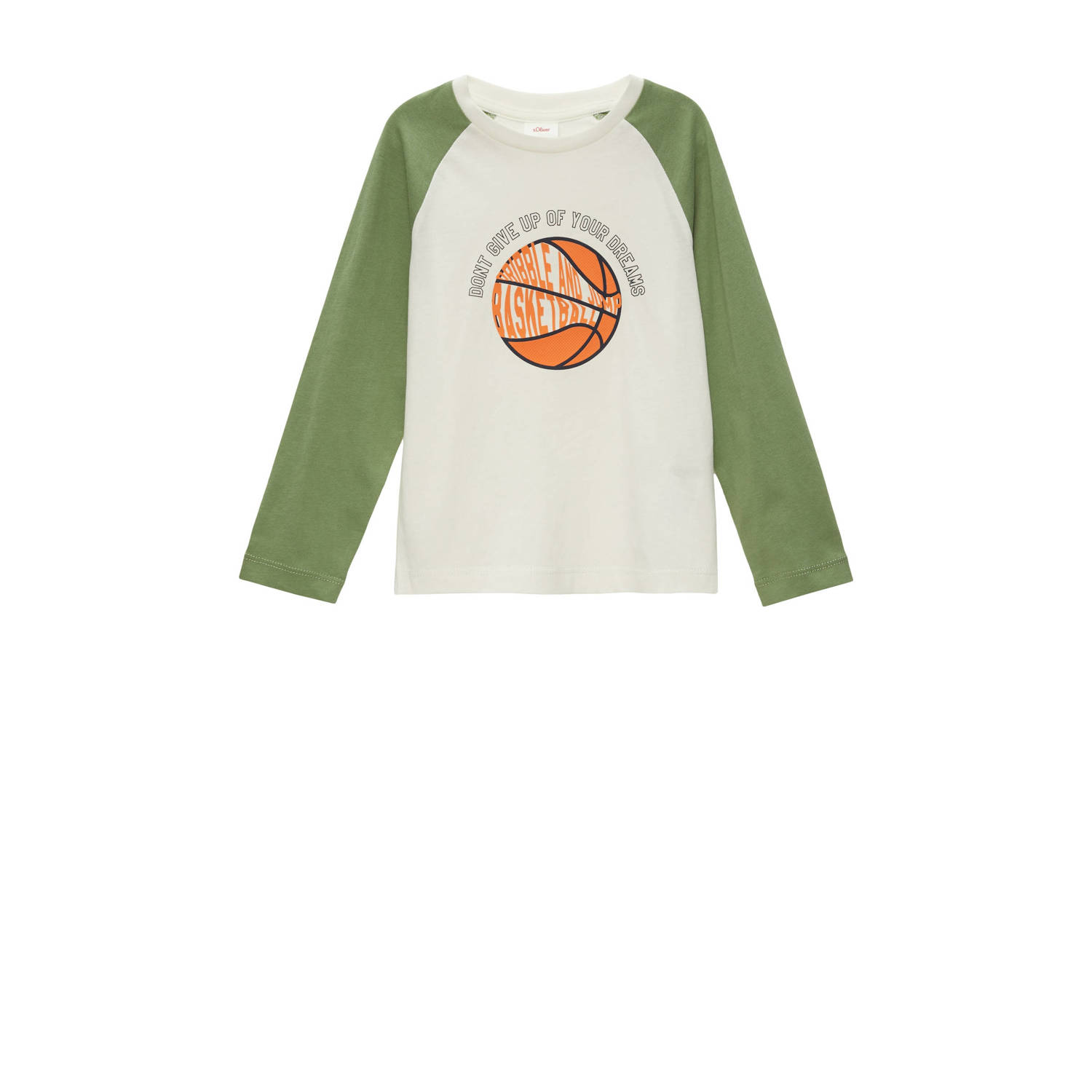 s.Oliver longsleeve met printopdruk groen