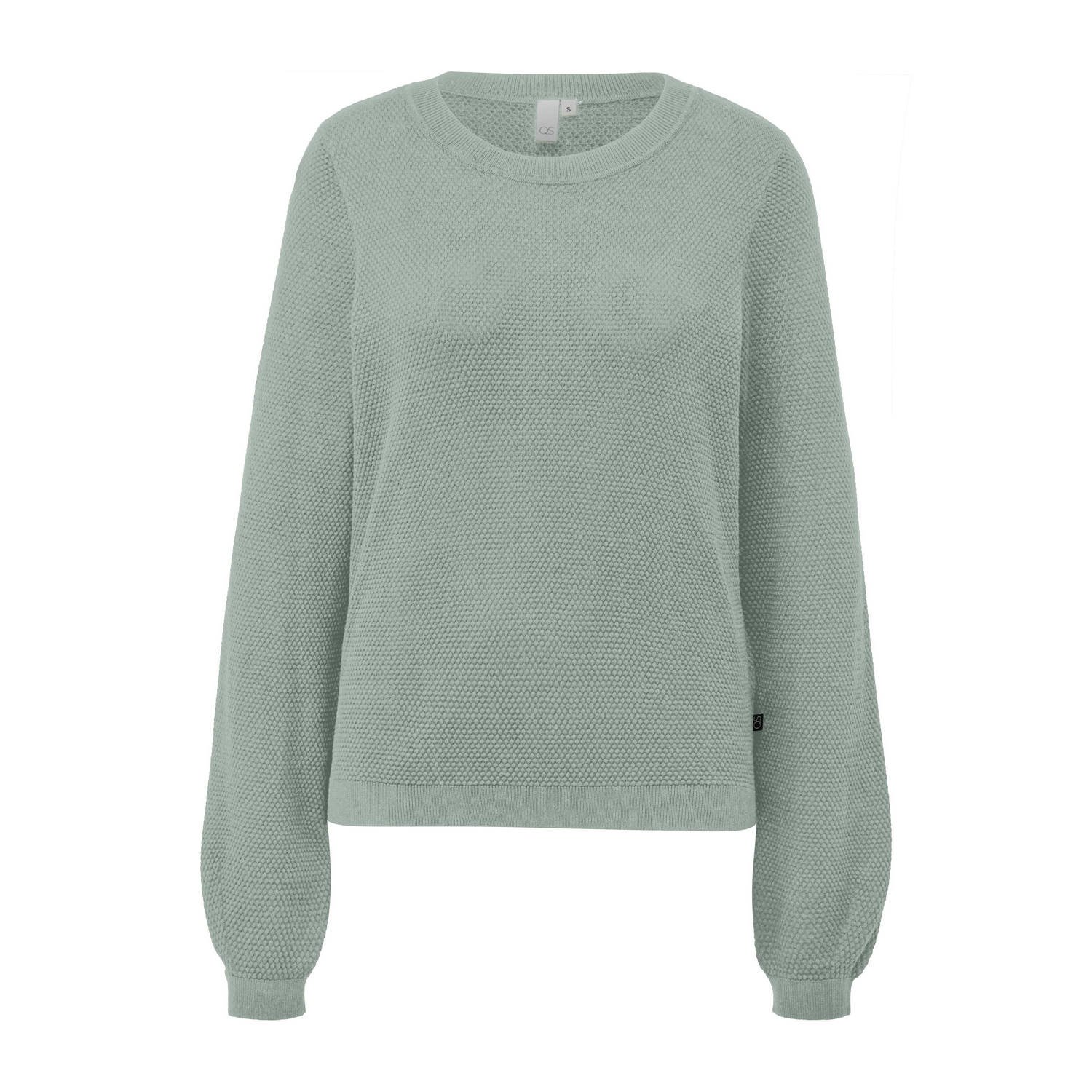 Q S by s.Oliver trui met textuur mintgroen