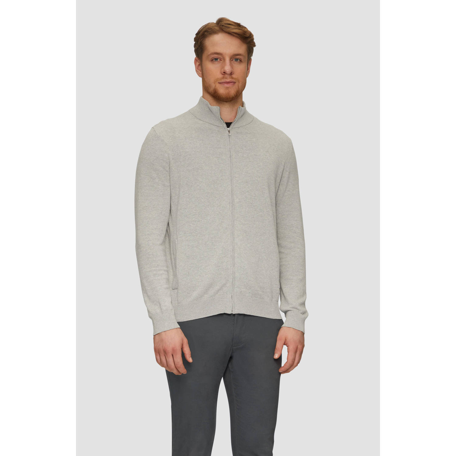 S.Oliver BLACK LABEL fijngebreid vest lichtgrijs