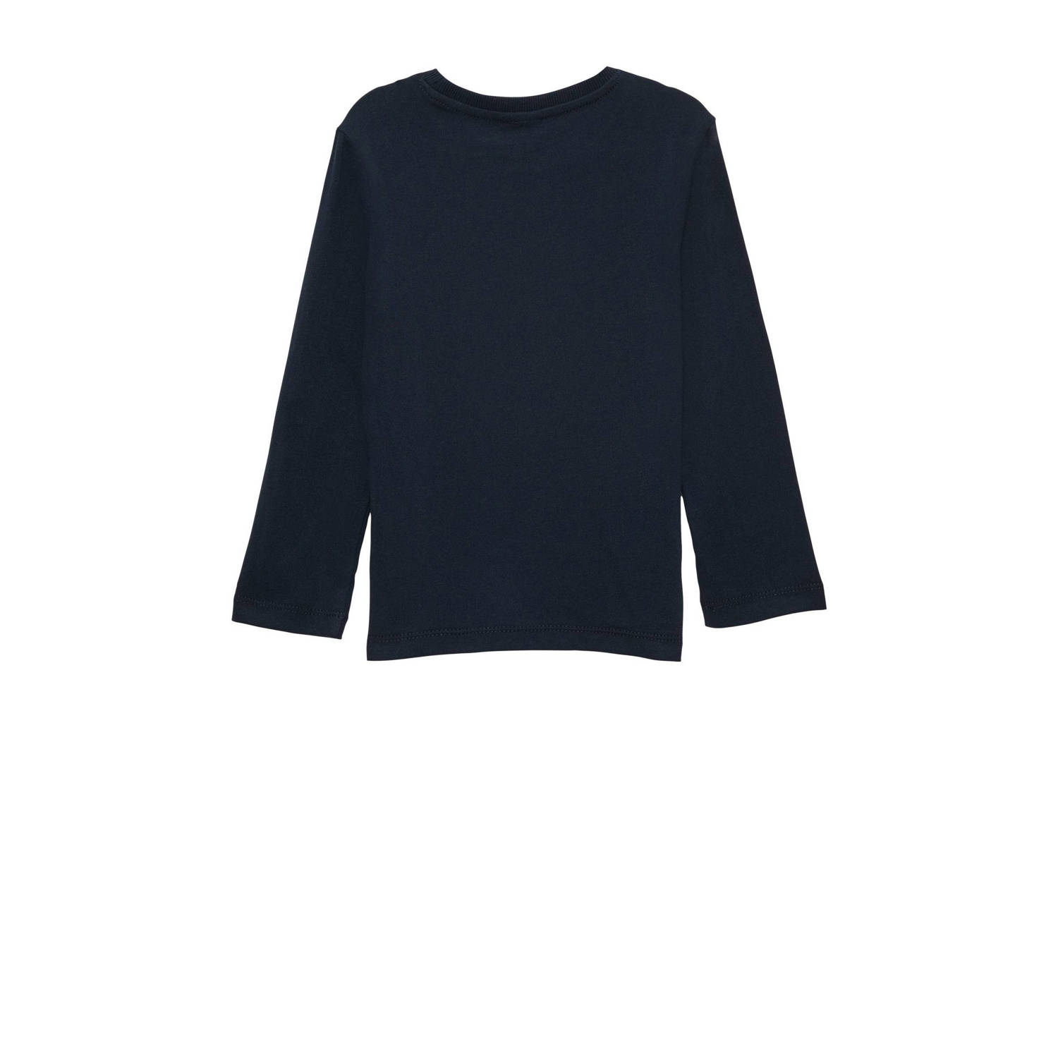 s.Oliver longsleeve met printopdruk donkerblauw