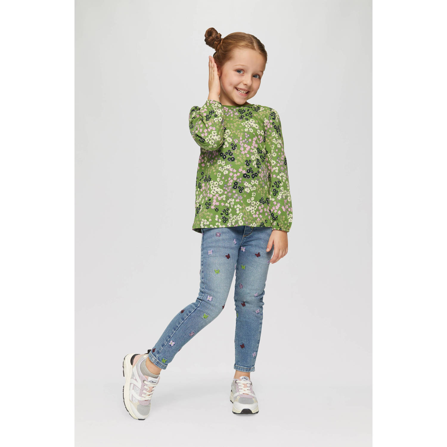 s.Oliver gebloemde longsleeve groen