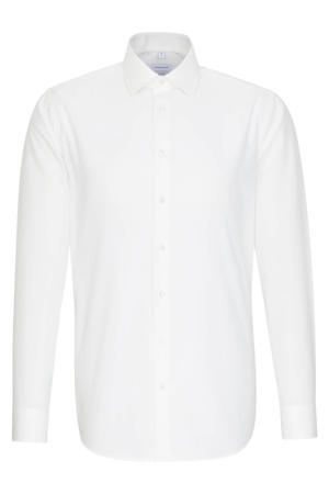 slim fit strijkvrij overhemd ecru