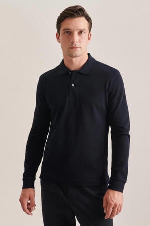 slim fit polo donkerblauw
