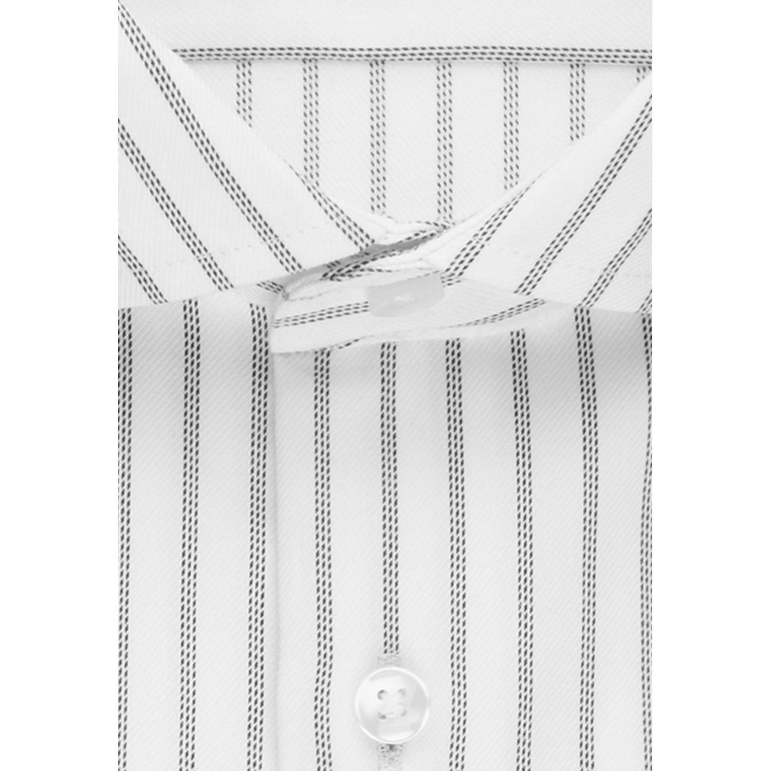 Seidensticker gestreept slim fit strijkvrij overhemd wit