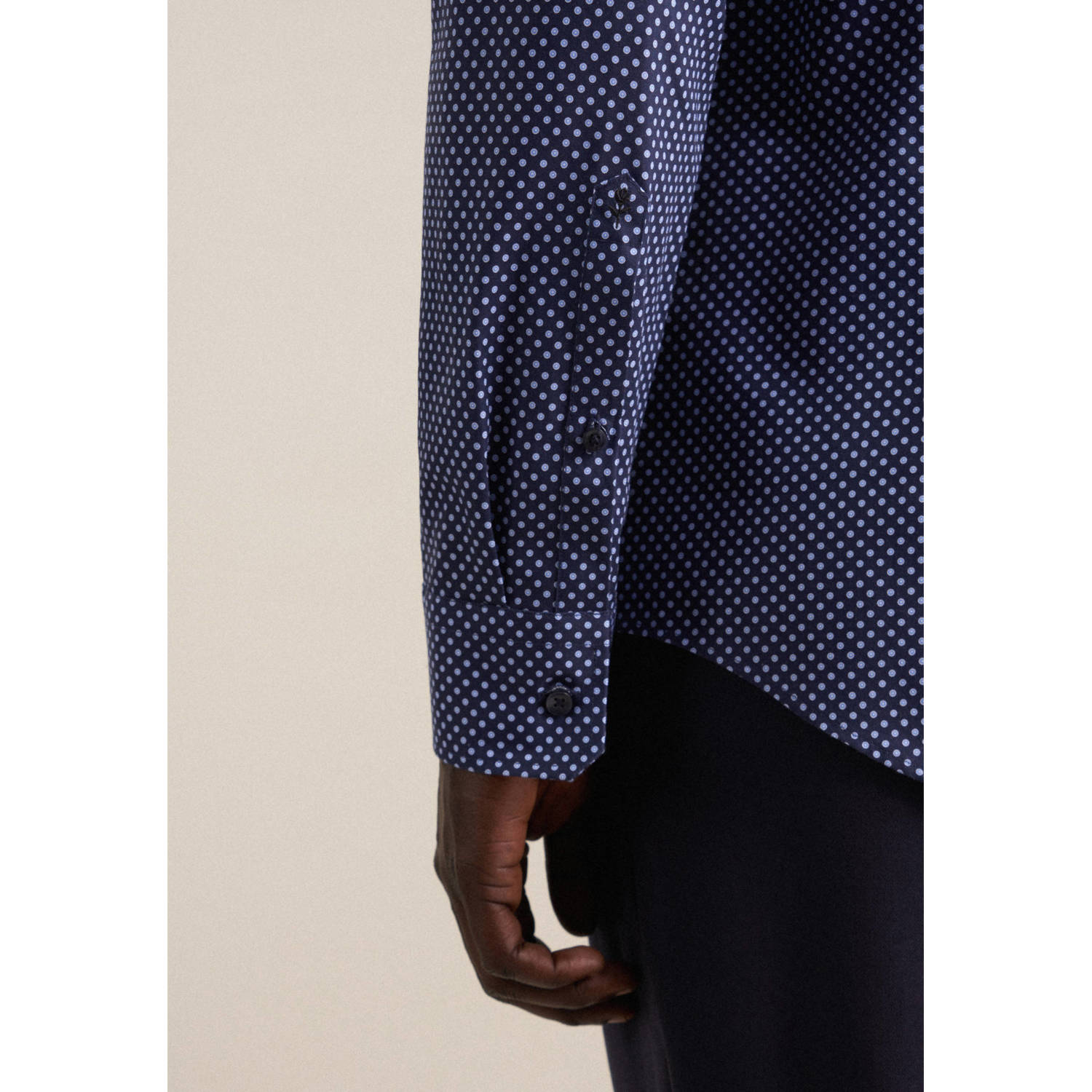 Seidensticker casual overhemd donkerblauw