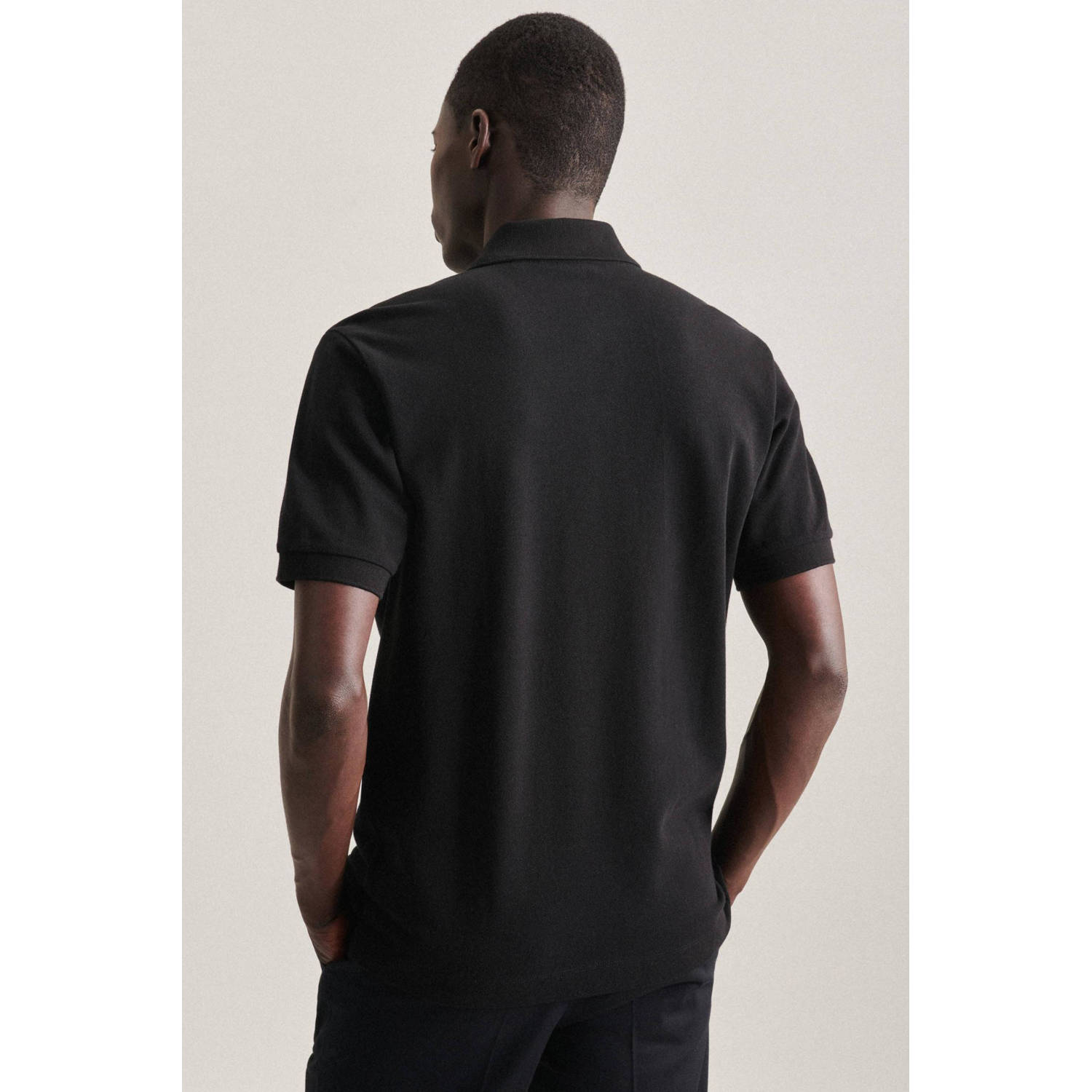 Seidensticker regular fit polo zwart