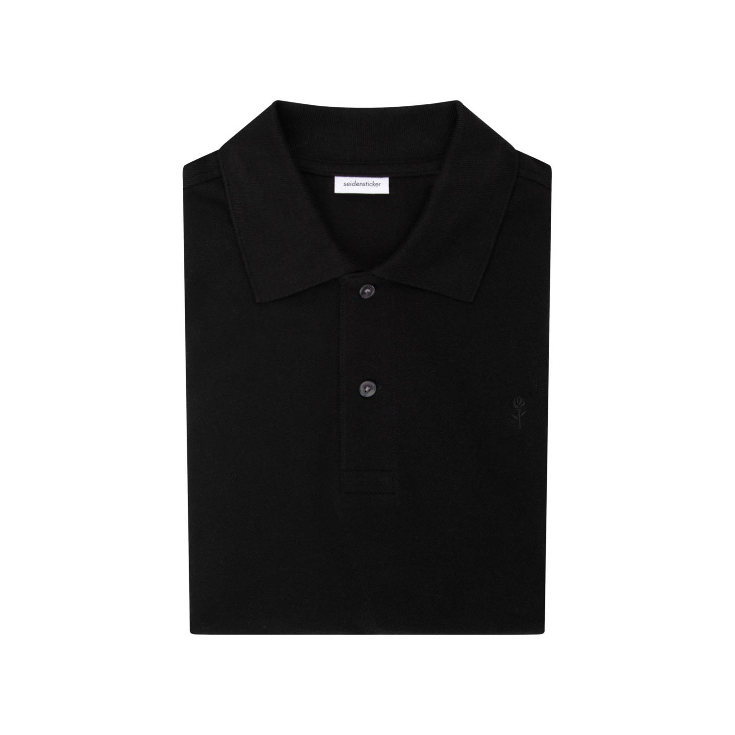 Seidensticker regular fit polo zwart